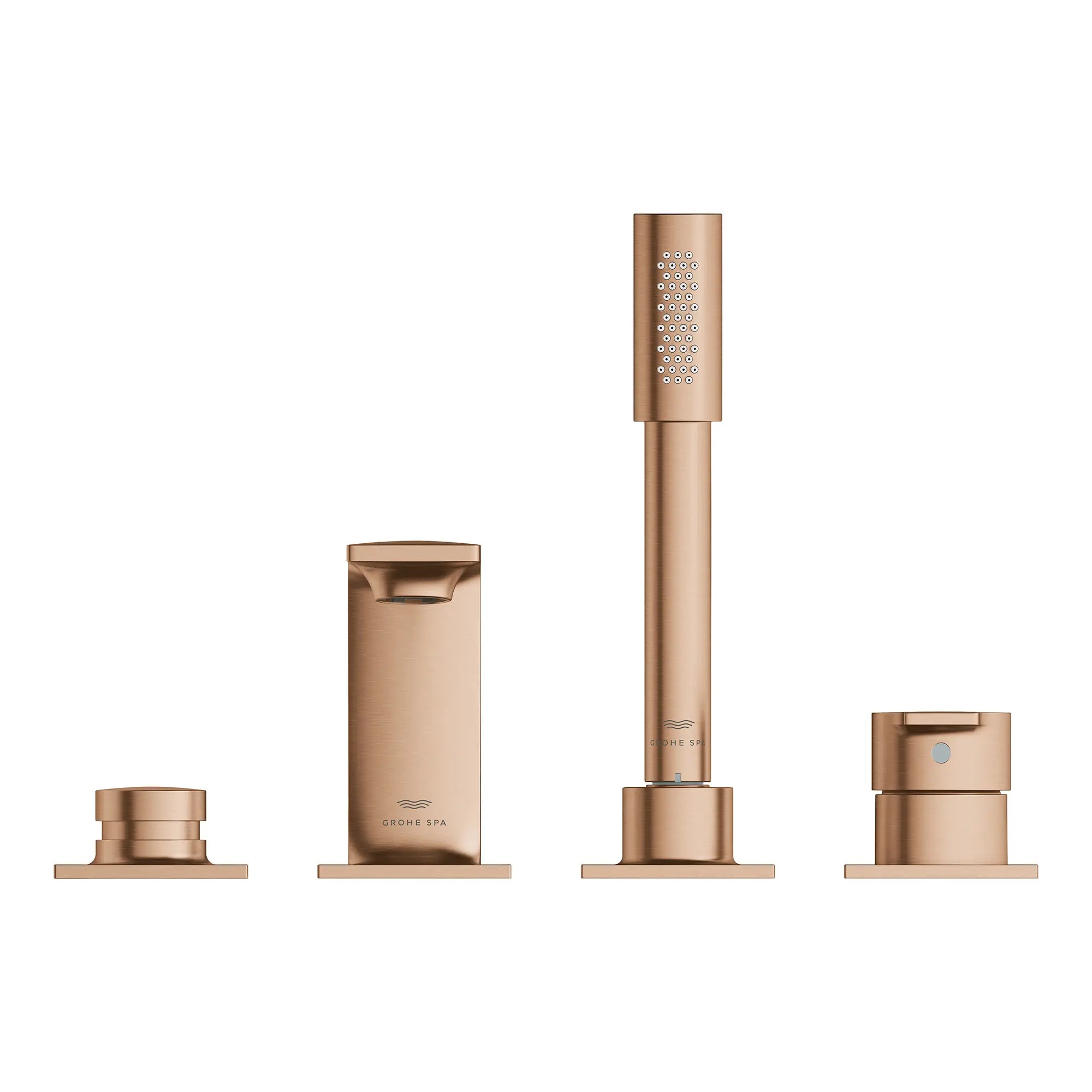 4-Hole Single-Handle Deck Mount Roman Tub Faucet with 1.75 GPM Hand Shower // BRUSHED WARM SUNSET // 269125_Allure_SiloFront_19316DL1_0001_August2025_0_CDNwebp.webp