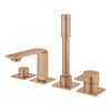 [19316DL1] Allure 4-Hole Single-Handle Deck Mount Roman Tub Faucet with 1.75 GPM (6.6 L/min) Hand Shower - Matte Black