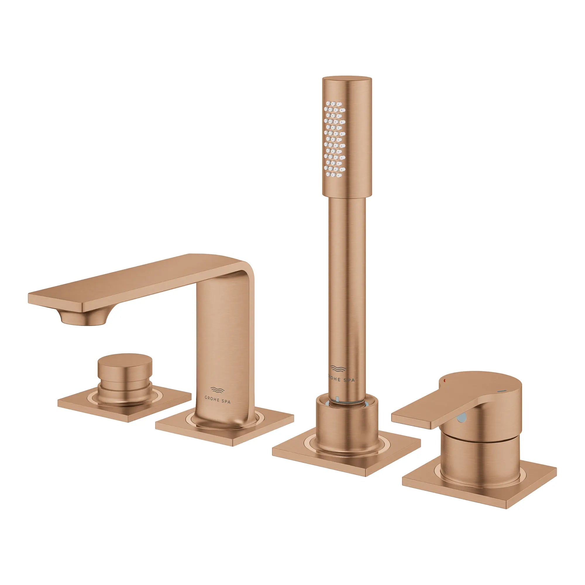 4-Hole Single-Handle Deck Mount Roman Tub Faucet with 1.75 GPM Hand Shower // BRUSHED WARM SUNSET // 269133_Allure_SiloLeft_19316DL1_0001_August2025_0_CDNwebp.webp