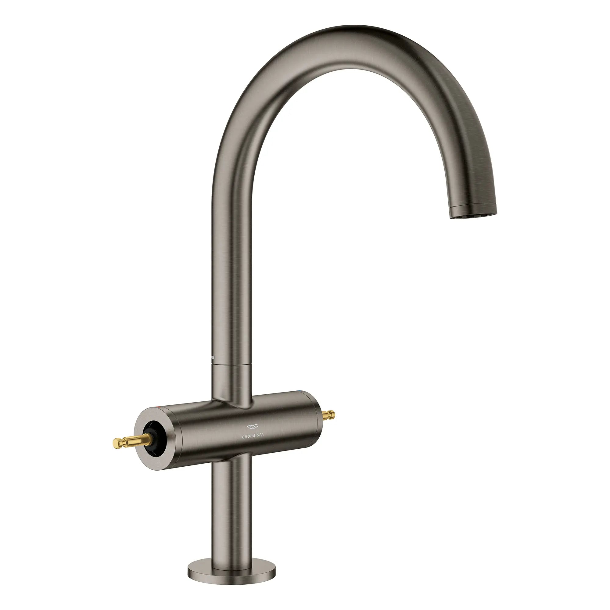 Atrio Single Hole Two-Handle L-Size Bathroom Faucet without Handles, 1.2 GPM (4.5 L/min) // BRUSHED HARD GRAPHITE // 269192_Atrio_PC_SiloRight_21146AL00_August2025_0_CDNwebp.webp