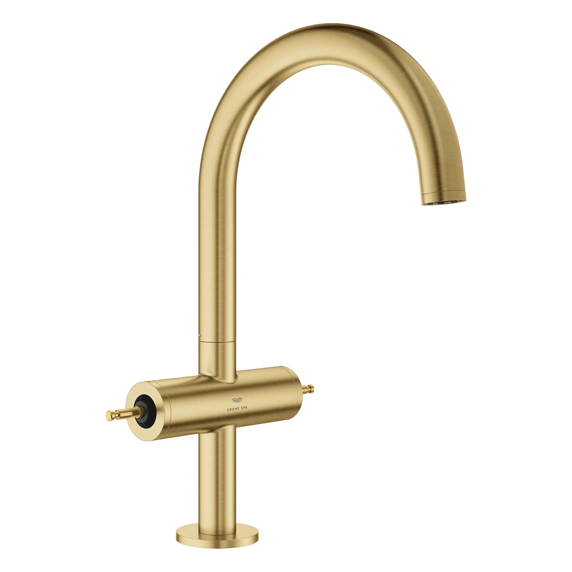 Atrio Single Hole Two-Handle L-Size Bathroom Faucet without Handles, 1.2 GPM (4.5 L/min) // BRUSHED COOL SUNRISE // 269252_Atrio_PC_SiloRight_21146GN00_August2025_0_CDNwebp.webp