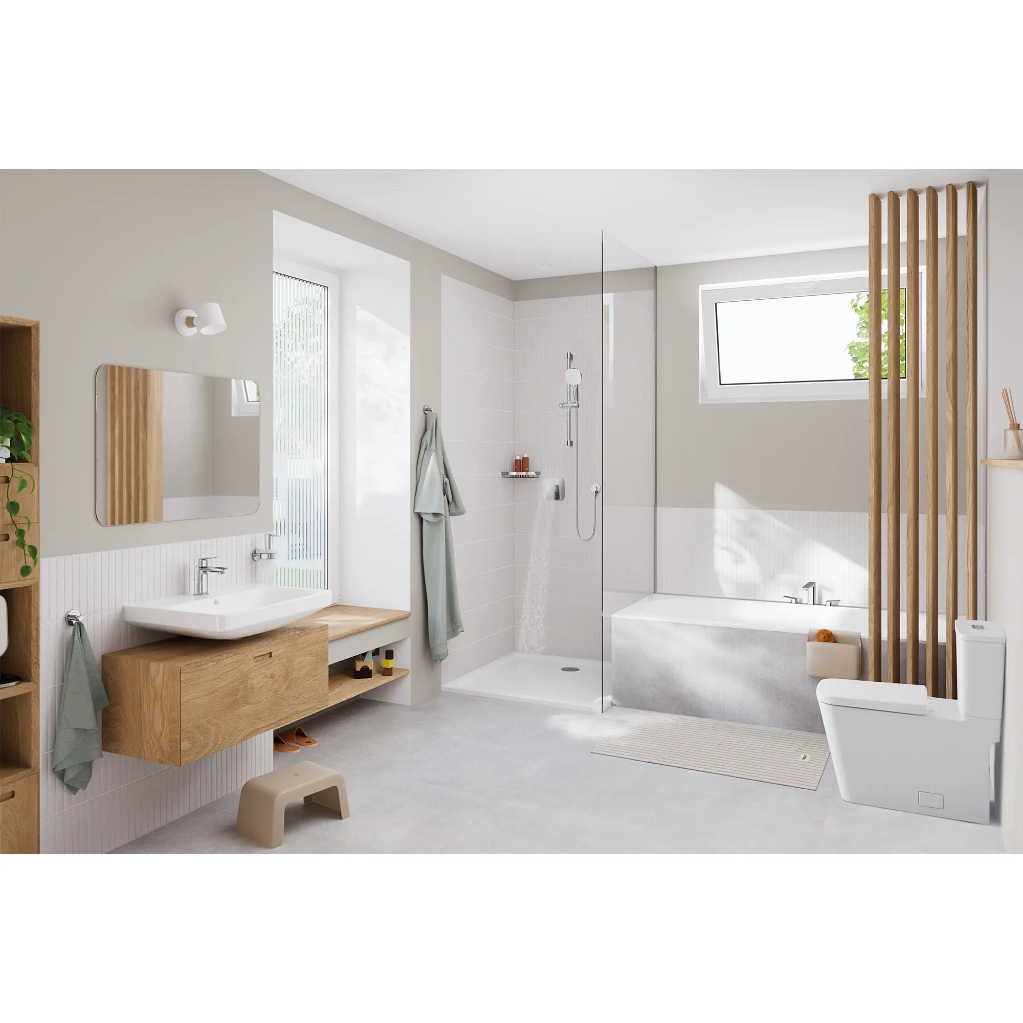 Cubeo Pressure Balance Valve Trim with Cartridge // GROHE STARLIGHT CHROME // 270857_Cubeo_EnvironmentFull_1019280000_0001_SEPTEMBER2025_0_CDNwebp.webp