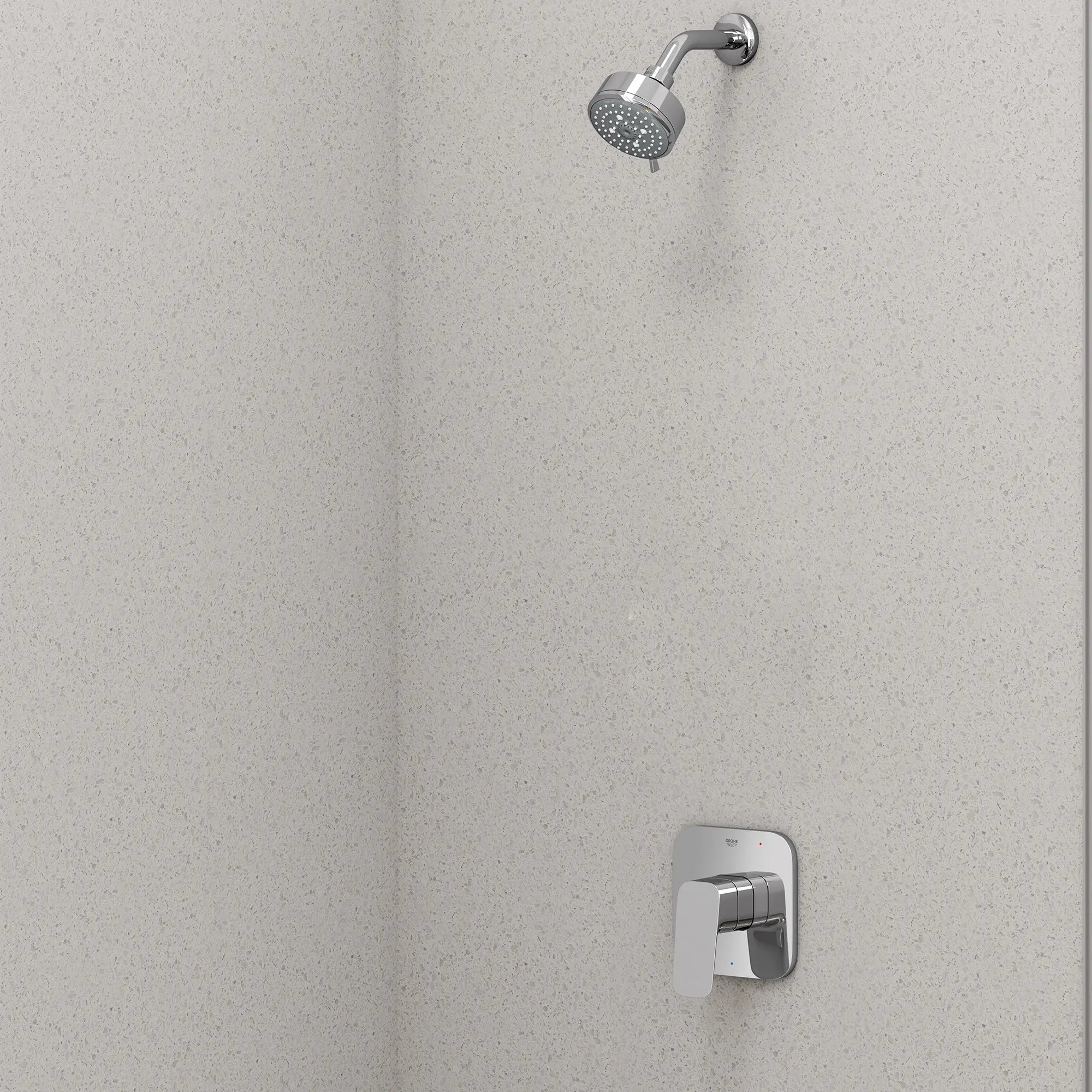 Cubeo Pressure Balance Valve Shower Trim Kit // GROHE STARLIGHT CHROME // 270959_Cubeo_EnvironmentCloseUp_1053770000_0001_OCTOBER2024_0_CDNwebp.webp
