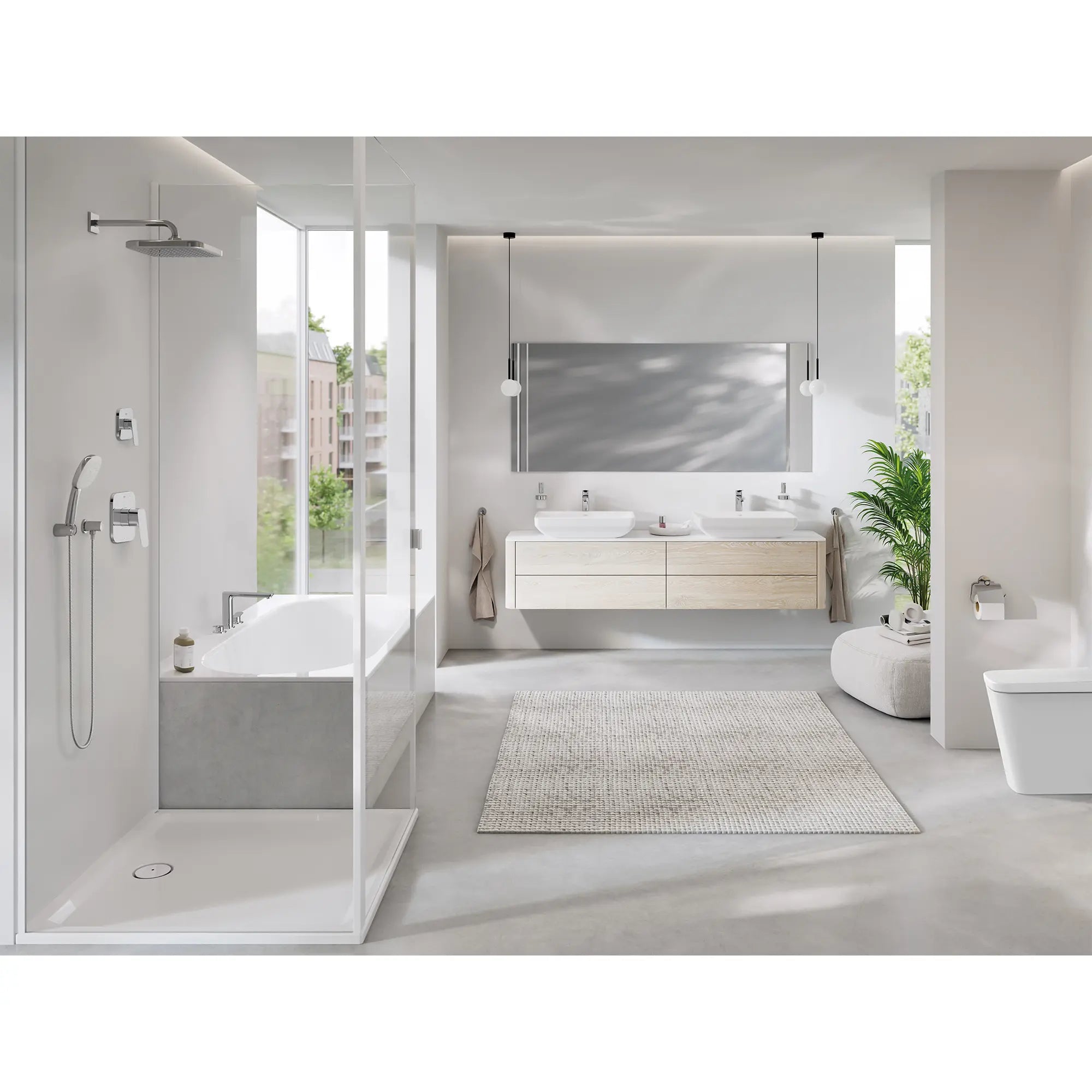 Cubeo Pressure Balance Valve Shower Trim Kit // GROHE STARLIGHT CHROME // 270989_Cubeo_EnvironmentFull_1019290000_0001_September2025_0_CDNwebp_777255a2-2059-4ef4-9e92-19314e3e924a.webp