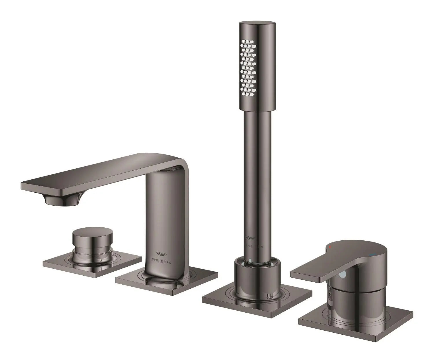 4-Hole Single-Handle Deck Mount Roman Tub Faucet with 1.75 GPM Hand Shower // HARD GRAPHITE // 271274_Allure_SiloLeft_19316A01_0001_0_CDNwebp.webp