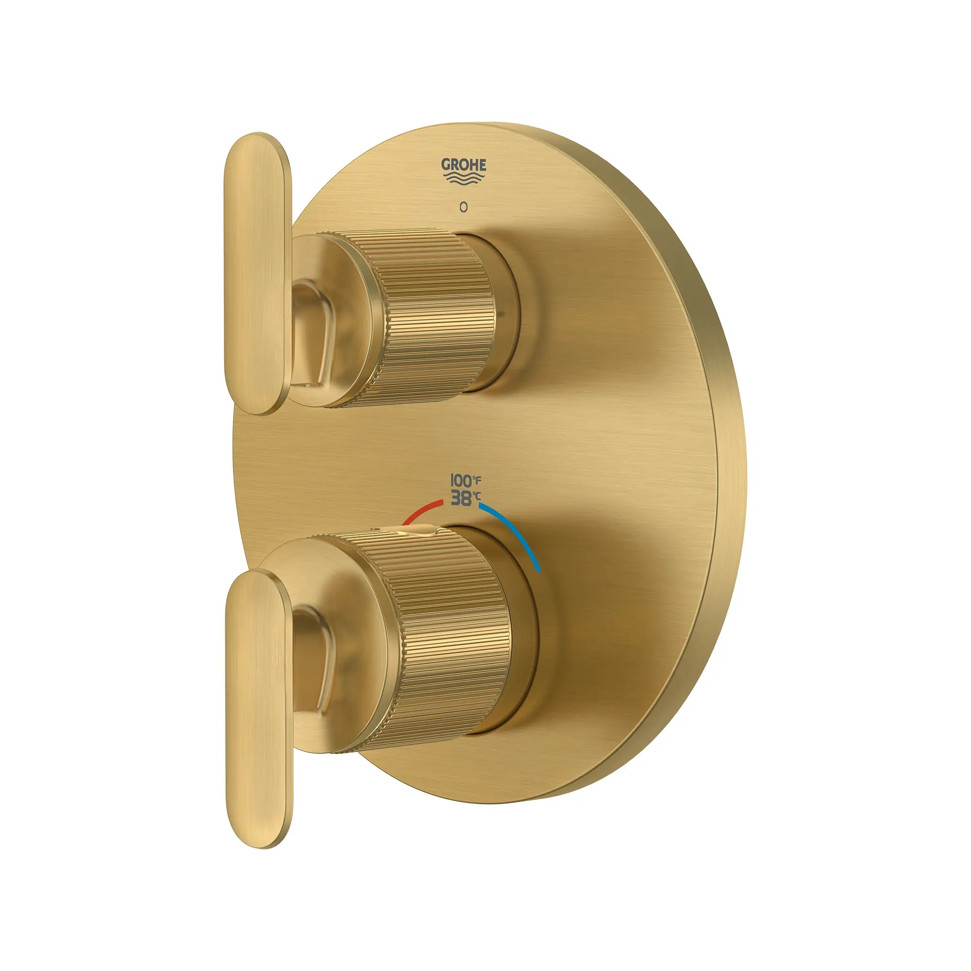Listra Single Function 2-Handle Thermostatic Valve Trim // BRUSHED COOL SUNRISE // 275287_Listra_SiloLeft_106236GN00_0001_SEPTEMBER2024_0_CDNwebp.webp