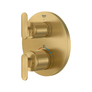[106244GN00] Listra Dual Function 2-Handle Thermostatic Valve Trim - Brushed Cool Sunrise