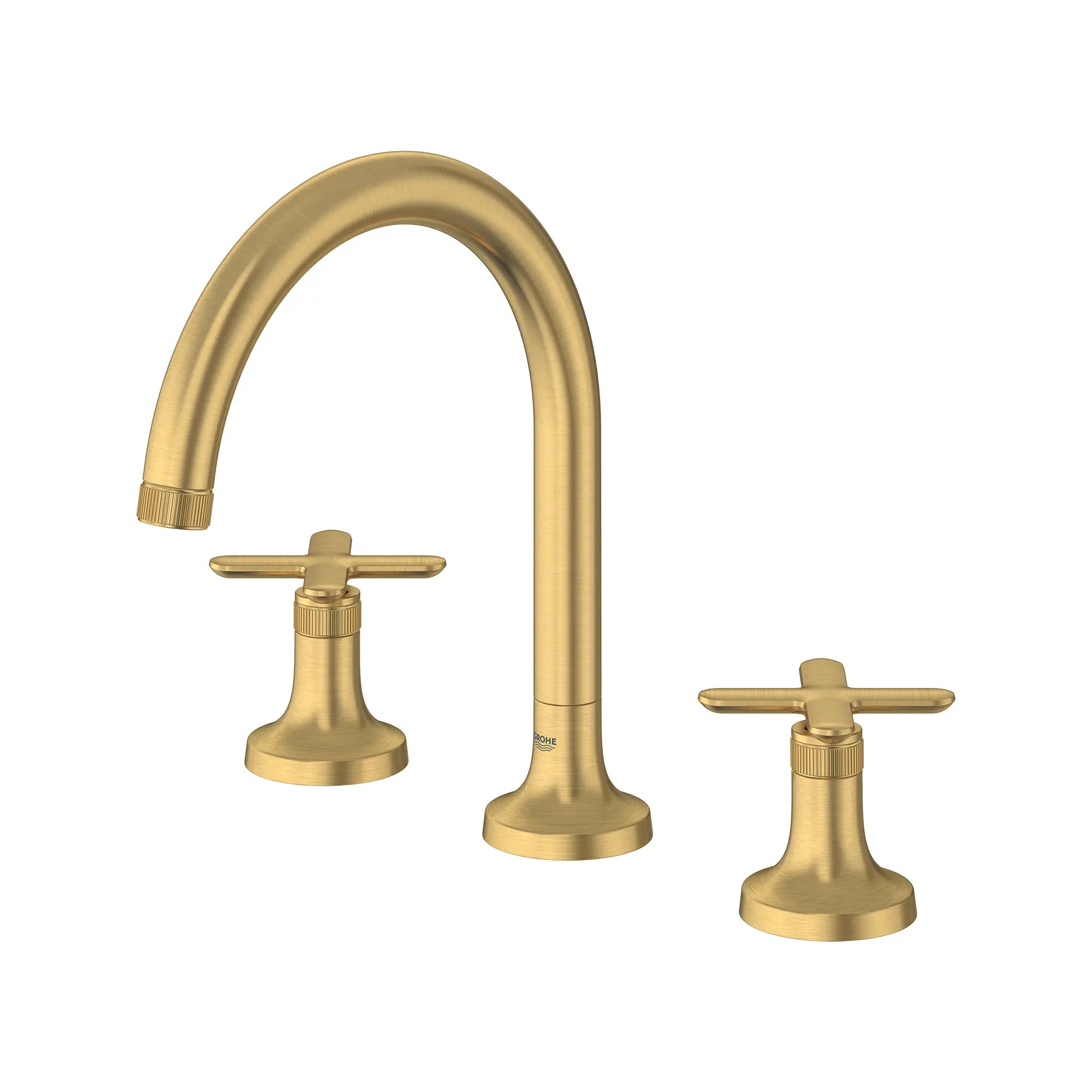 Listra 3-Hole Deck Mount Roman Tub Filler // BRUSHED COOL SUNRISE // 275293_Listra_SiloLeft_106254GN00_106261GN00_0001_SEPTEMBER2024_0_CDNwebp.webp