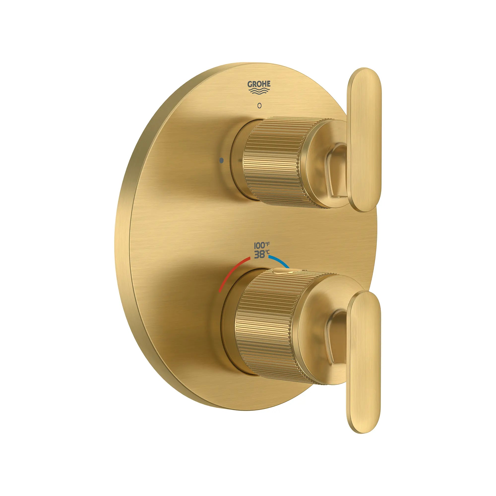 Listra Single Function 2-Handle Thermostatic Valve Trim // BRUSHED COOL SUNRISE // 275310_Listra_SiloRight_106236GN00_0001_SEPTEMBER2024_0_CDNwebp.webp