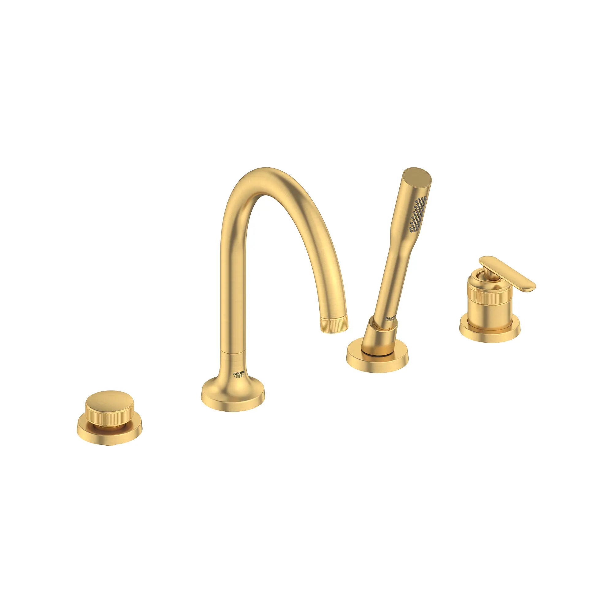 Listra 4-Hole Single-Handle Deck Mount Roman Tub Faucet with 1.75 gpm (6.6L/min) Hand Shower // BRUSHED COOL SUNRISE // 275311_Listra_SiloRight_106237GN00_0001_SEPTEMBER2024_0_CDNwebp.webp