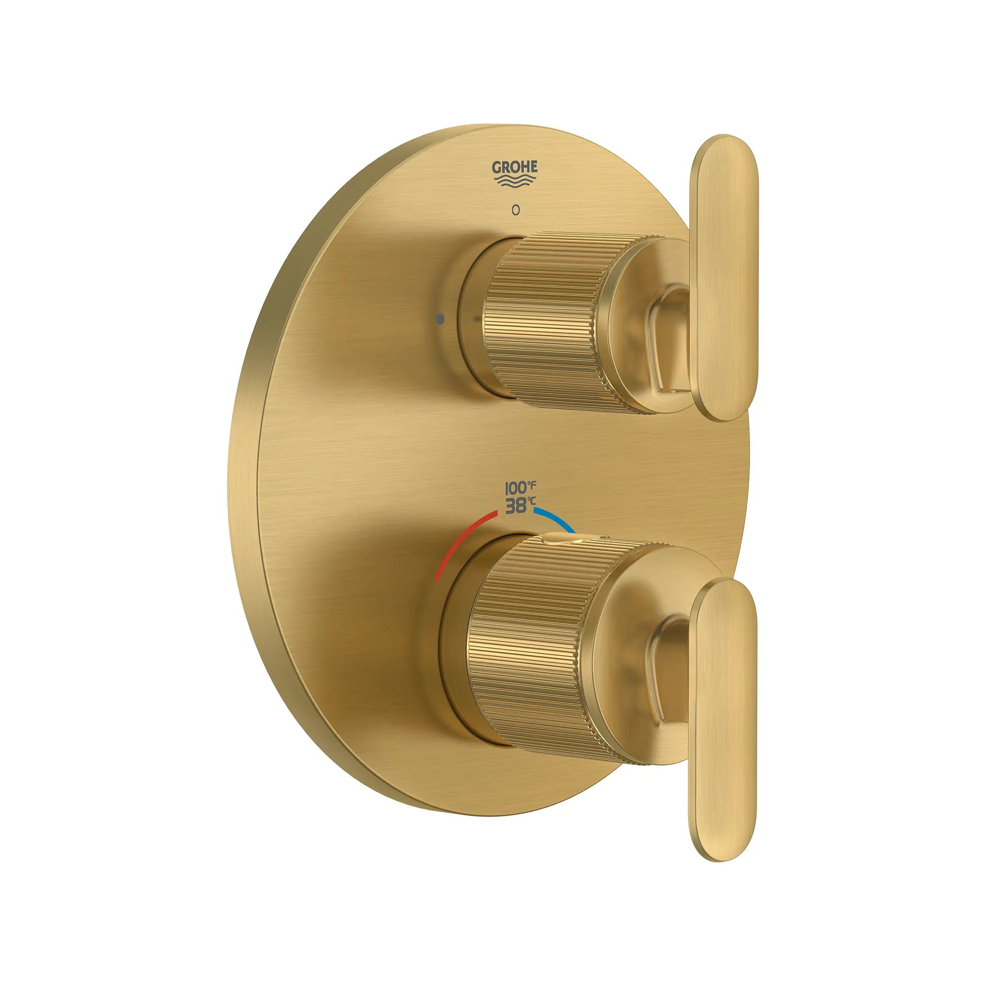Listra Dual Function 2-Handle Thermostatic Valve Trim // BRUSHED COOL SUNRISE // 275313_Listra_SiloRight_106244GN00_0001_SEPTEMBER2024_0_CDNwebp.webp
