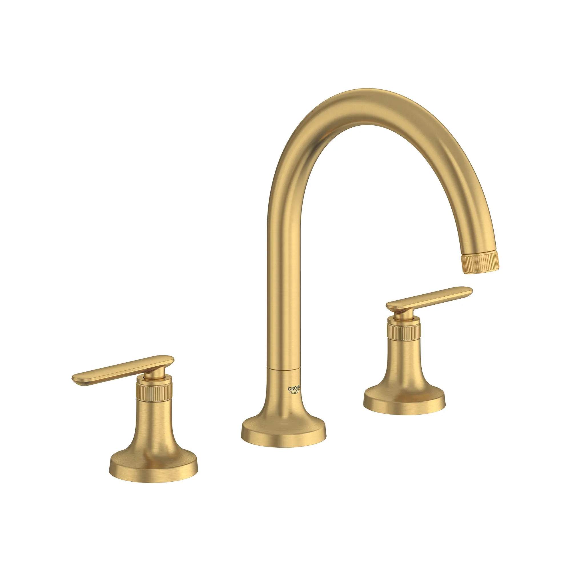 Listra 3-Hole Deck Mount Roman Tub Filler // BRUSHED COOL SUNRISE // 275321_Listra_SiloRight_106261GN00_106270GN00_0001_SEPTEMBER2024_0_CDNwebp.webp