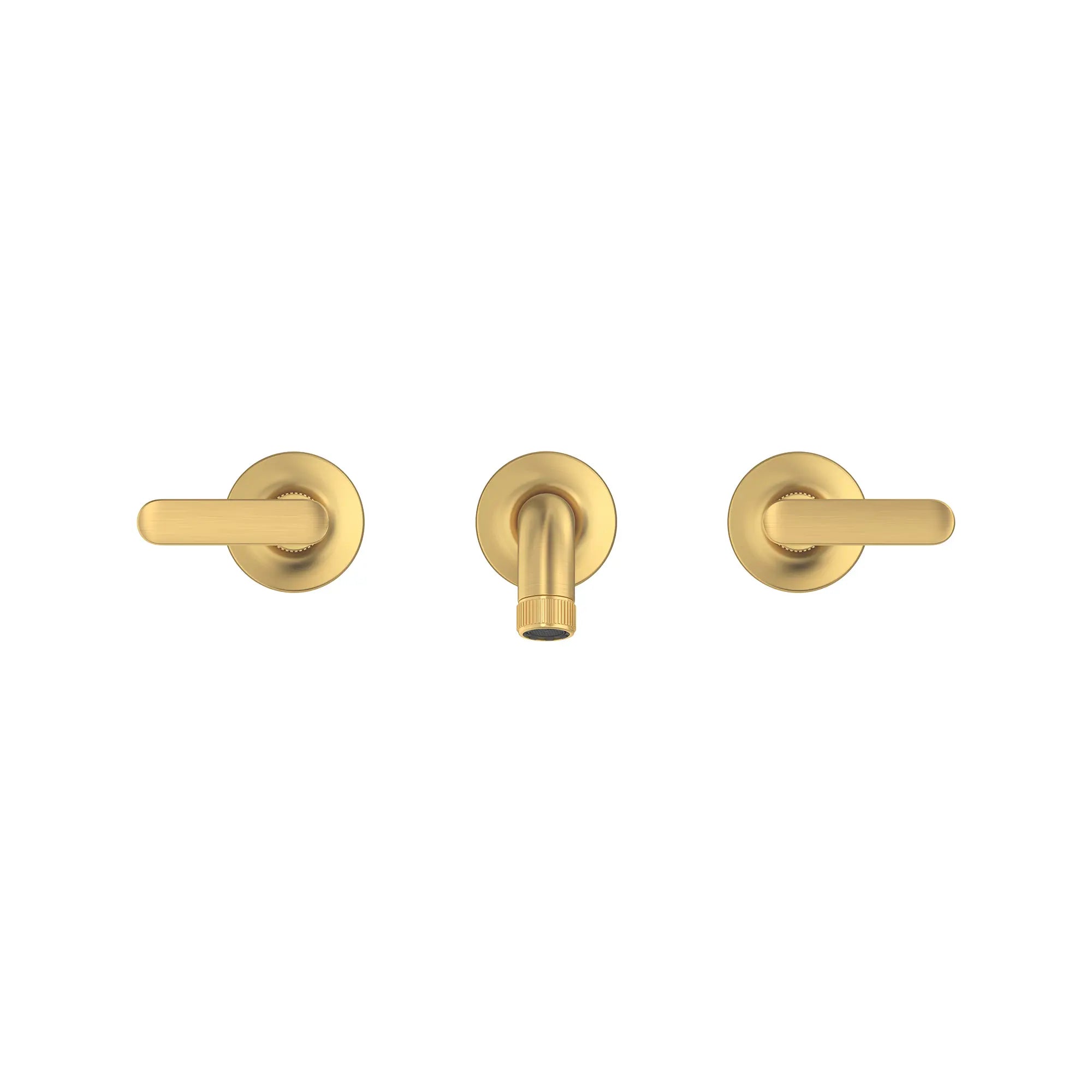 Listra Wall Mount Widespread Bathroom Faucet, 1.2gpm (4.5L/min) // BRUSHED COOL SUNRISE // 275351_Listra_SiloStraight_106216GN00_106257GN00_0001_SEPTEMBER2024_0_CDNwebp.webp