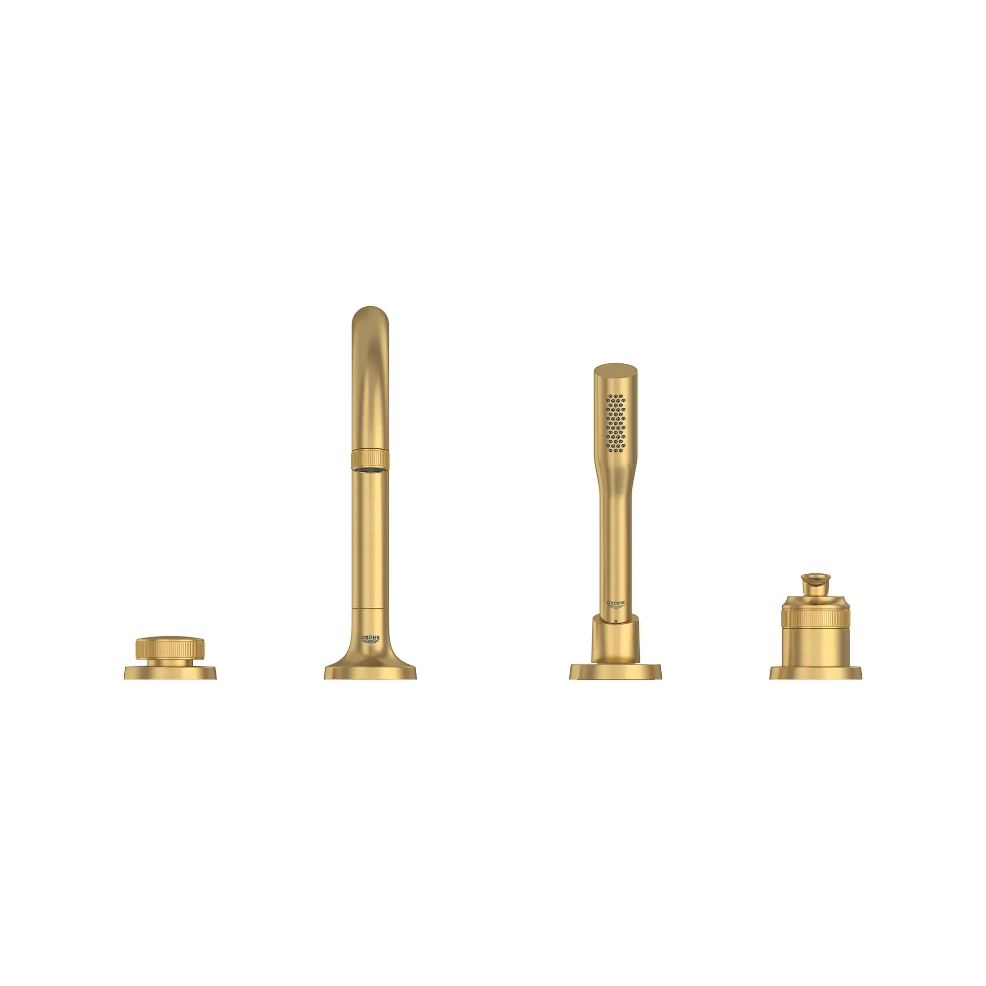 Listra 4-Hole Single-Handle Deck Mount Roman Tub Faucet with 1.75 gpm (6.6L/min) Hand Shower // BRUSHED COOL SUNRISE // 275359_Listra_SiloStraight_106237GN00_0001_SEPTEMBER2024_0_CDNwebp.webp