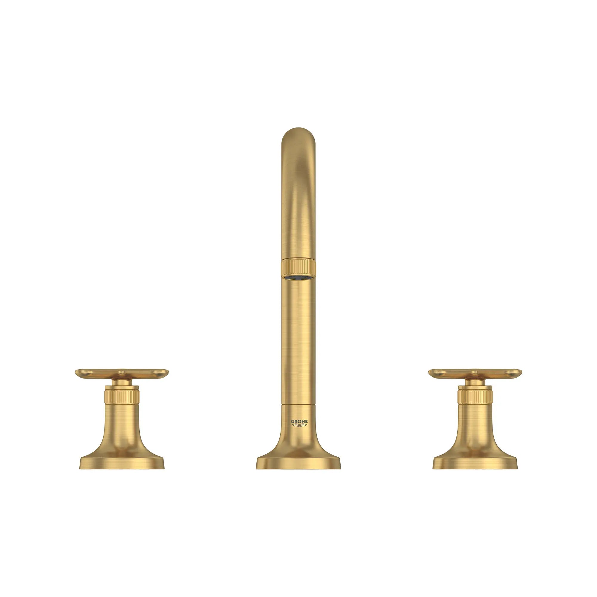 Listra 3-Hole Deck Mount Roman Tub Filler // BRUSHED COOL SUNRISE // 275365_Listra_SiloStraight_106254GN00_106261GN00_0001_SEPTEMBER2024_0_CDNwebp.webp