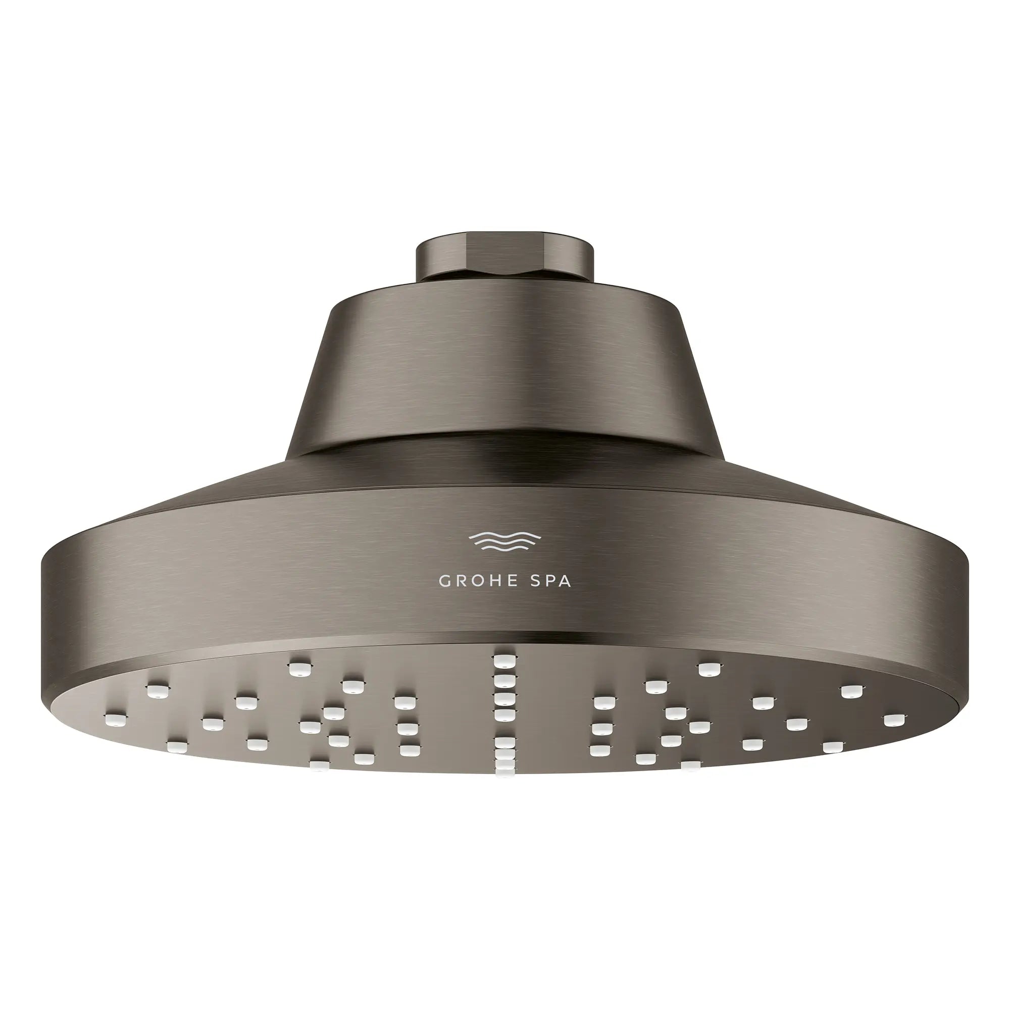 Rainshower Aqua 140 Single Spray 5 1/2" Showerhead with AquaBooster 2.5 GPM (9.5 L/min) // BRUSHED HARD GRAPHITE // 275801_Aqua_Booster_SiloFront_111518AL00_001_October2025_0_CDNwebp.webp