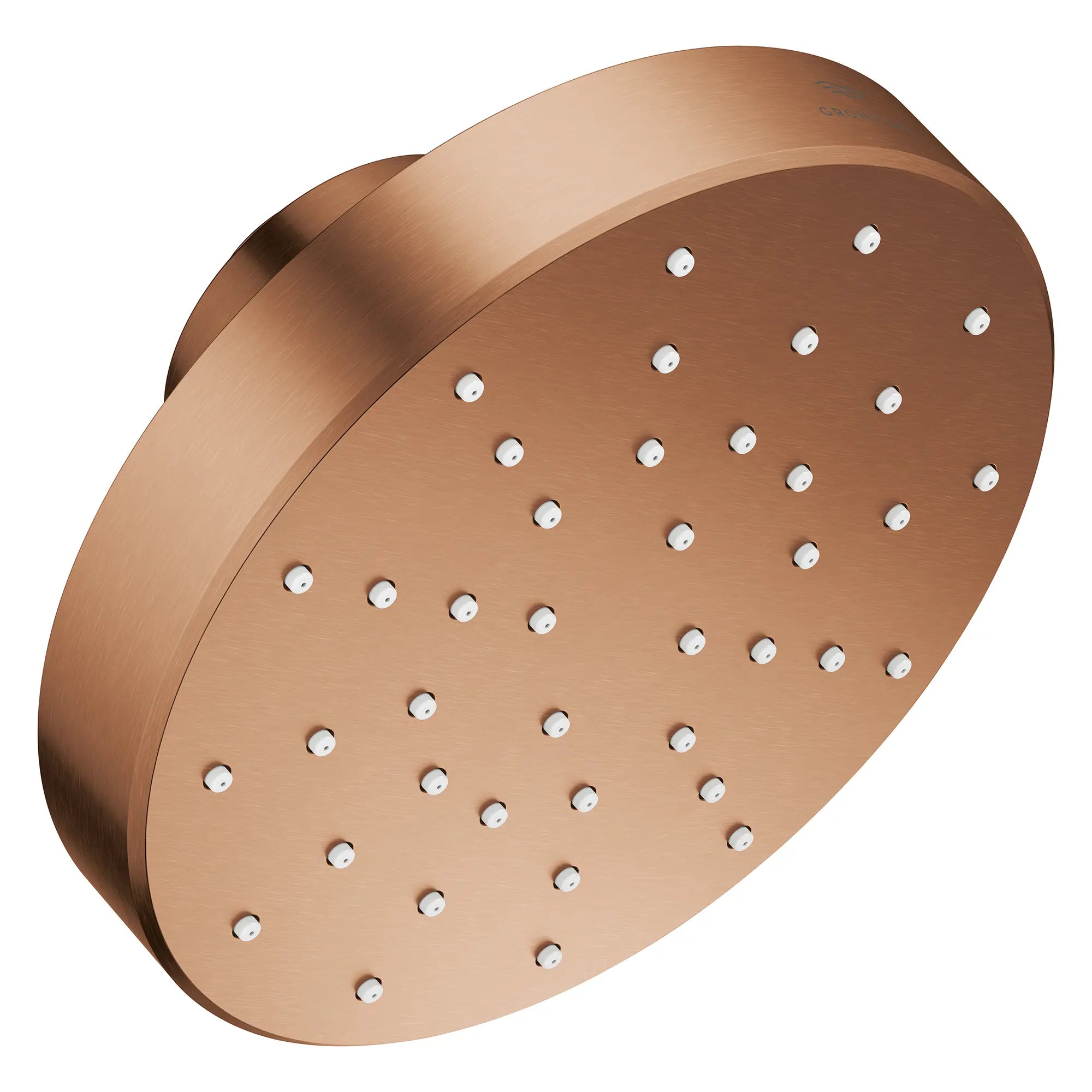 Rainshower Aqua 140 Single Spray 5 1/2" Showerhead with AquaBooster 2.5 GPM (9.5 L/min) // BRUSHED WARM SUNSET // 275826_Aqua_Booster_SiloRight_111518DL00_001_October2025_0_CDNwebp.webp