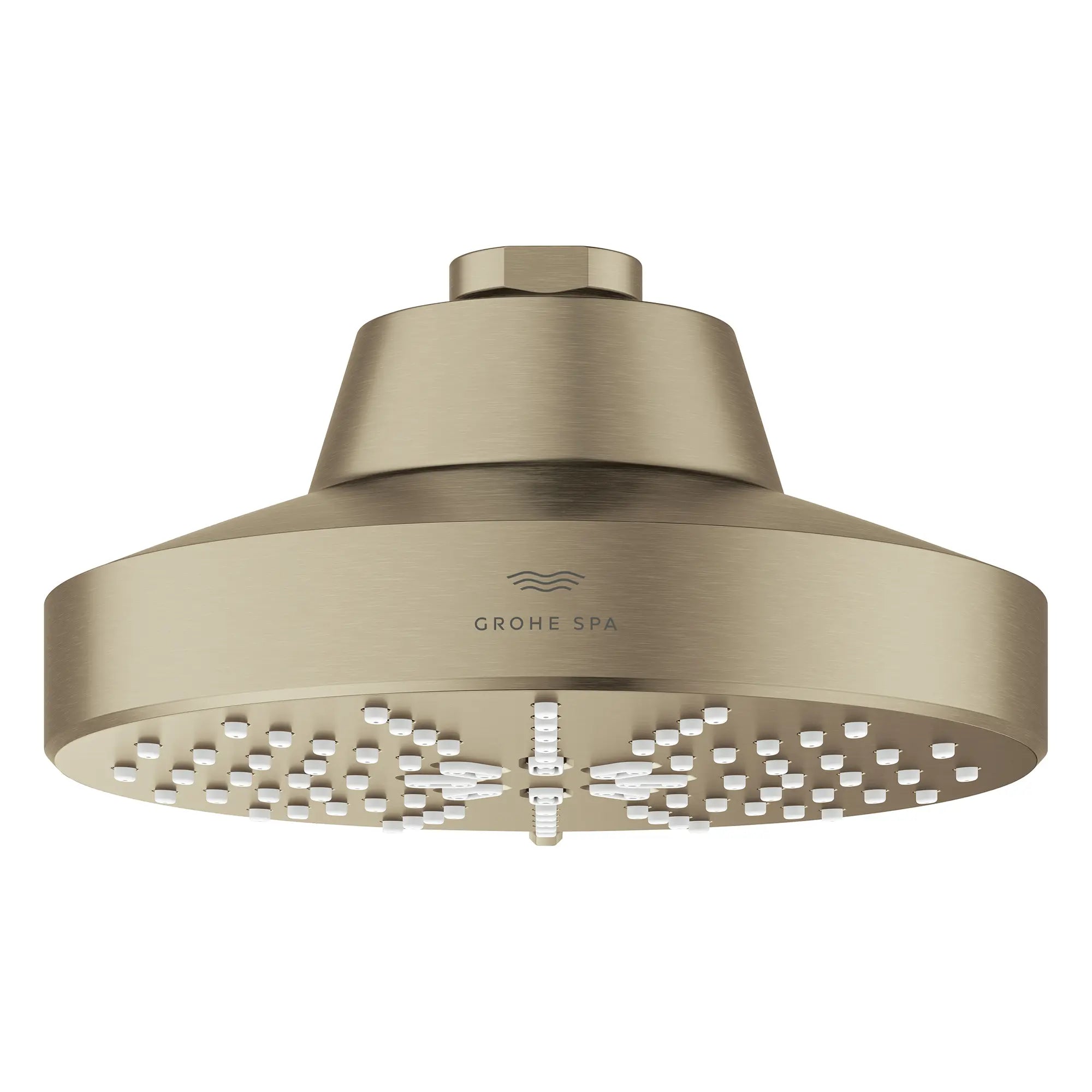 Rainshower Aqua 140 Multi Spray 5 1/2" Shower Head with Aqua Booster 1.75 GPM (6.6 L/min) // BRUSHED NICKEL INFINITYFINISH // 275857_Aqua_Booster_SiloFront_111611EN00_001_October2025_0_CDNwebp.webp