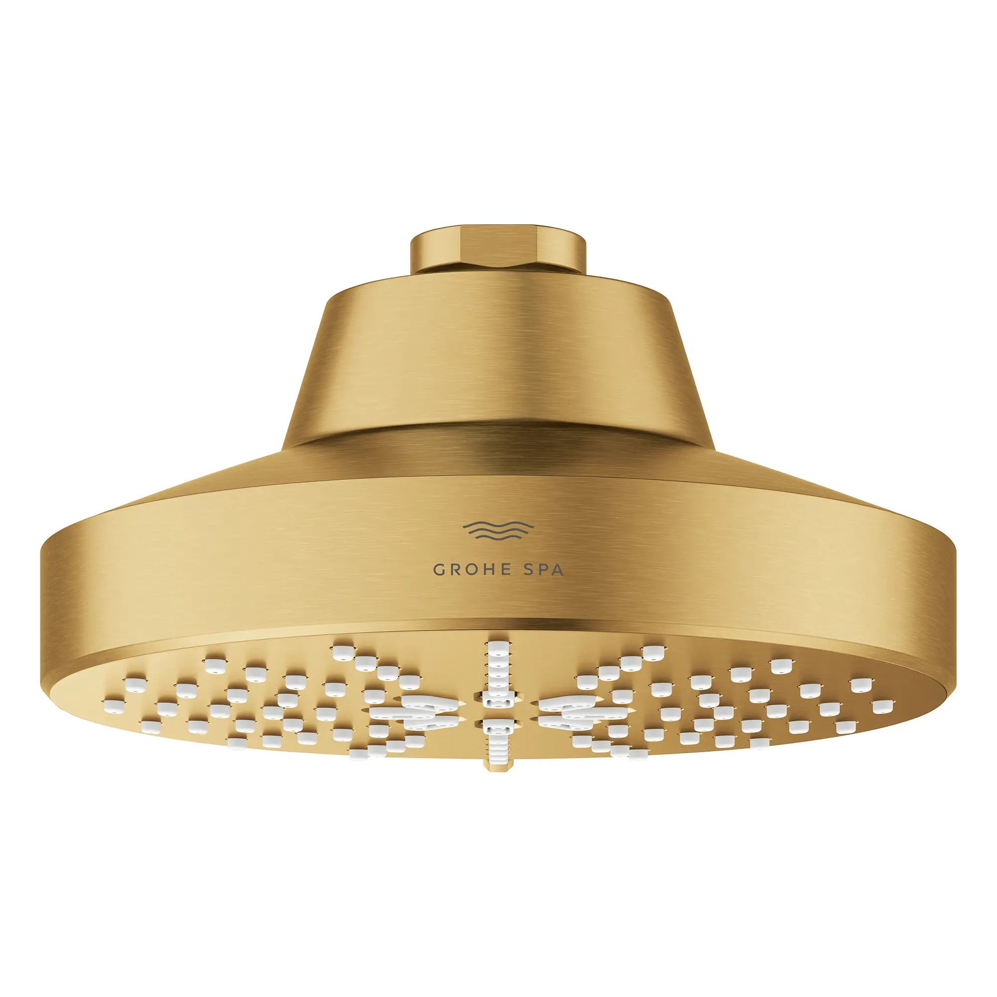 Rainshower Aqua 140 Multi Spray 5 1/2" Shower Head with Aqua Booster 1.75 GPM (6.6 L/min) // BRUSHED COOL SUNRISE // 275860_Aqua_Booster_SiloFront_111611GN00_001_October2025_0_CDNwebp.webp