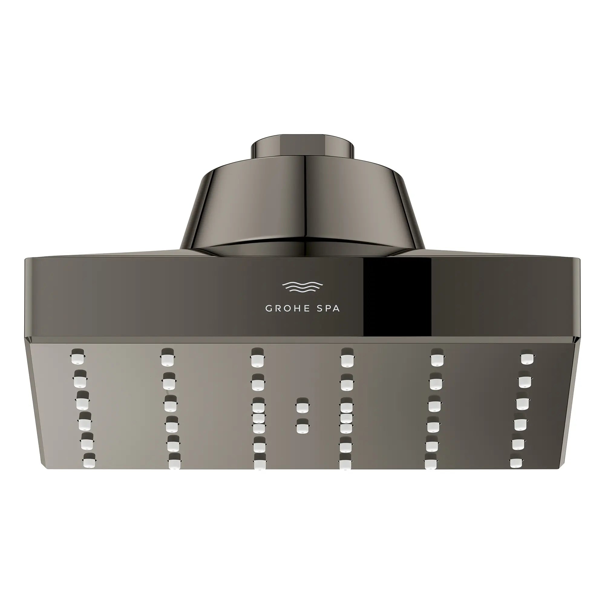 Rainshower Aqua Mono Spray 5 1/2" Square Showerhead with Aqua Booster 1.75 GPM (6.6 L/min) // HARD GRAPHITE // 275876_Aqua_Booster_SiloFront_111661A000_002_October2025_0_CDNwebp.webp