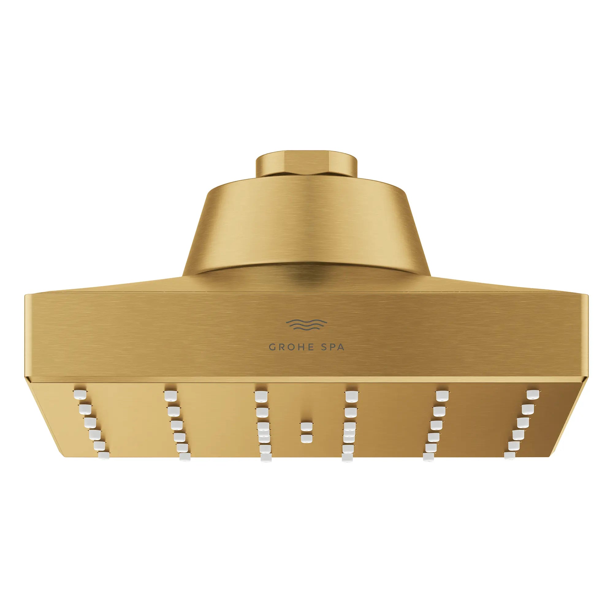 Rainshower Aqua Mono Spray 5 1/2" Square Showerhead with Aqua Booster 1.75 GPM (6.6 L/min) // BRUSHED COOL SUNRISE // 275881_Aqua_Booster_SiloFront_111661GN00_001_October2025_0_CDNwebp.webp