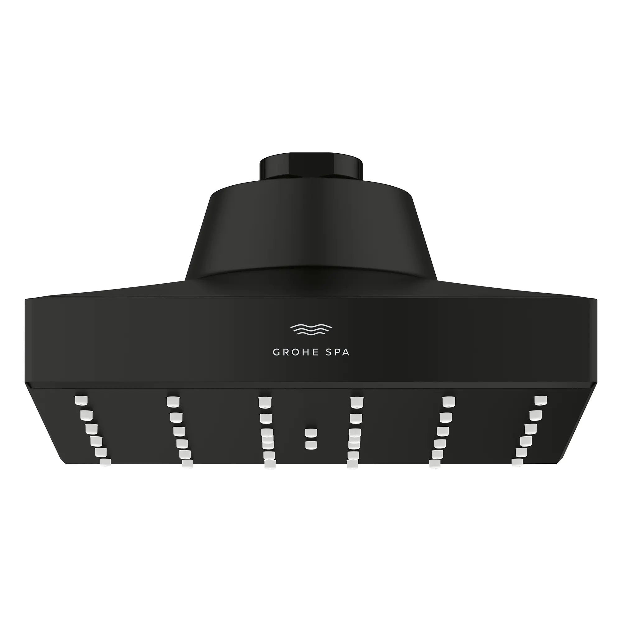 Rainshower Aqua Mono Spray 5 1/2" Square Showerhead with Aqua Booster 1.75 GPM (6.6 L/min) // MATTE BLACK // 275888_Aqua_Booster_SiloFront_1116612430_001_October2025_0_CDNwebp.webp