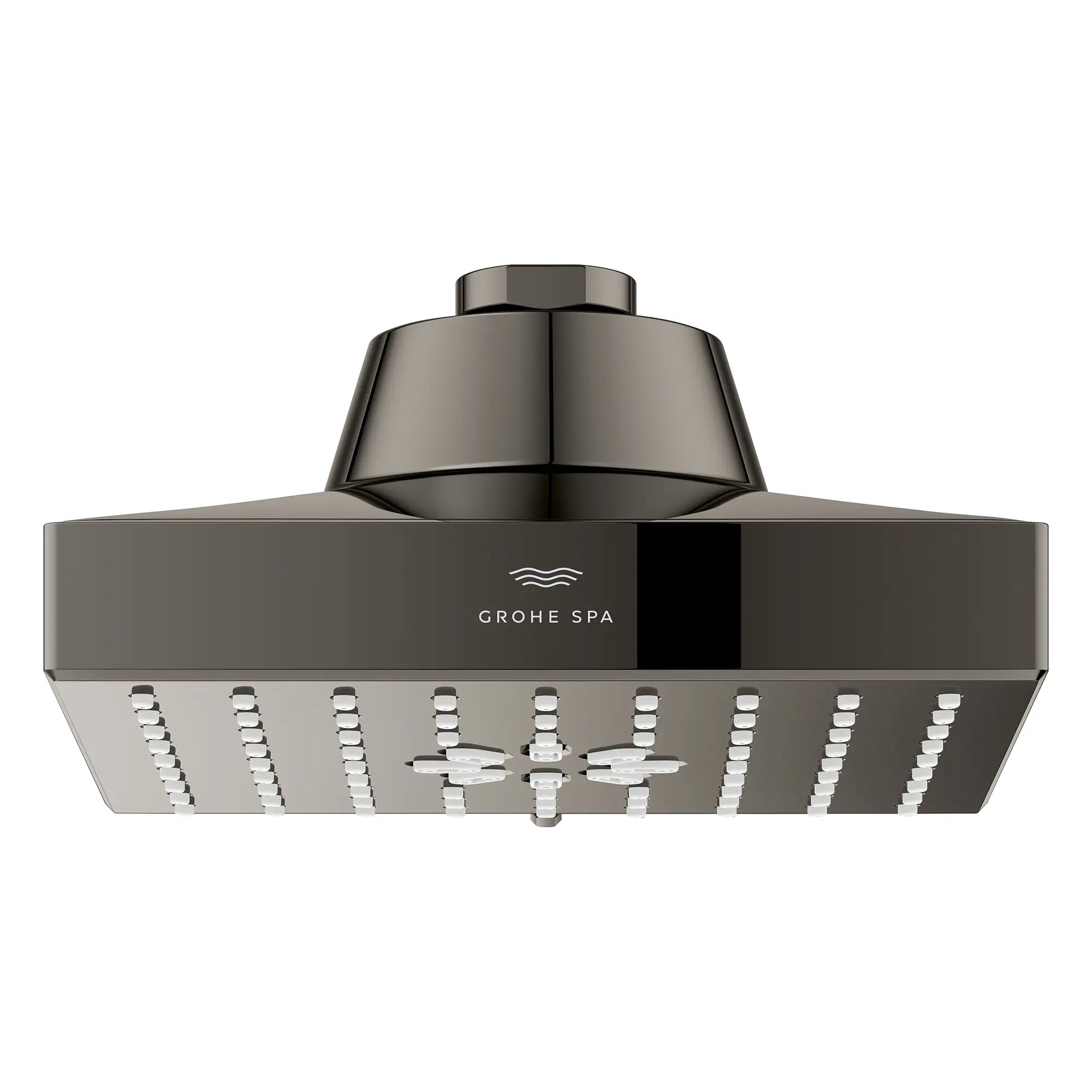 Rainshower Aqua Multi Spray 5 1/2" Square Shower Head with Aqua Booster 1.75 GPM (6.6 L/min) // HARD GRAPHITE // 275898_Aqua_Booster_SiloFront_111672A000_001_October2025_0_CDNwebp.webp