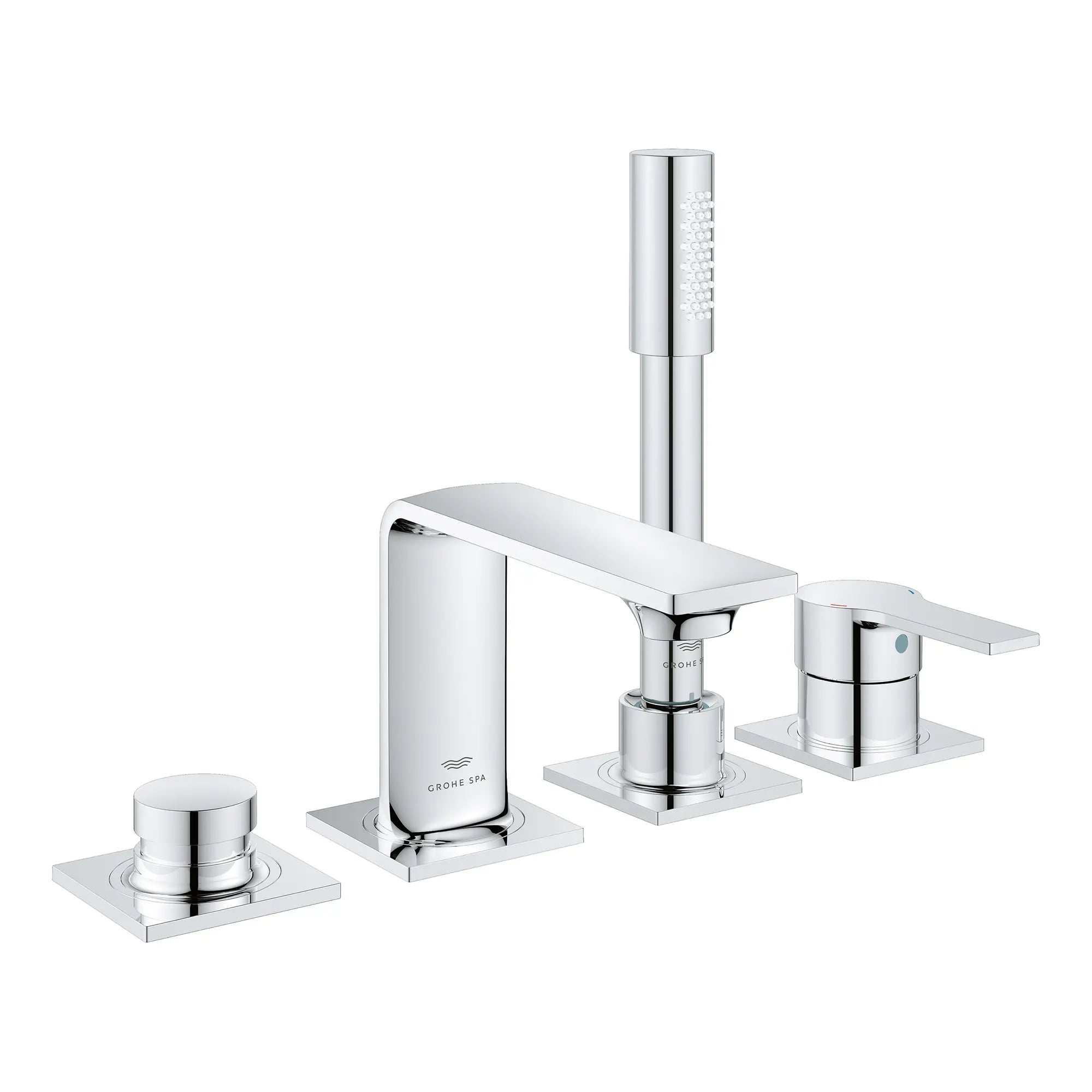 Allure 4-Hole Single-Handle Deck Mount Roman Tub Faucet with 1.75 GPM (6.6 L/min) Hand Shower // GROHE STARLIGHT CHROME // 276096_Allure_Silo-SpecSheet_19316001_0001_Feb2023_0_CDNwebp.webp