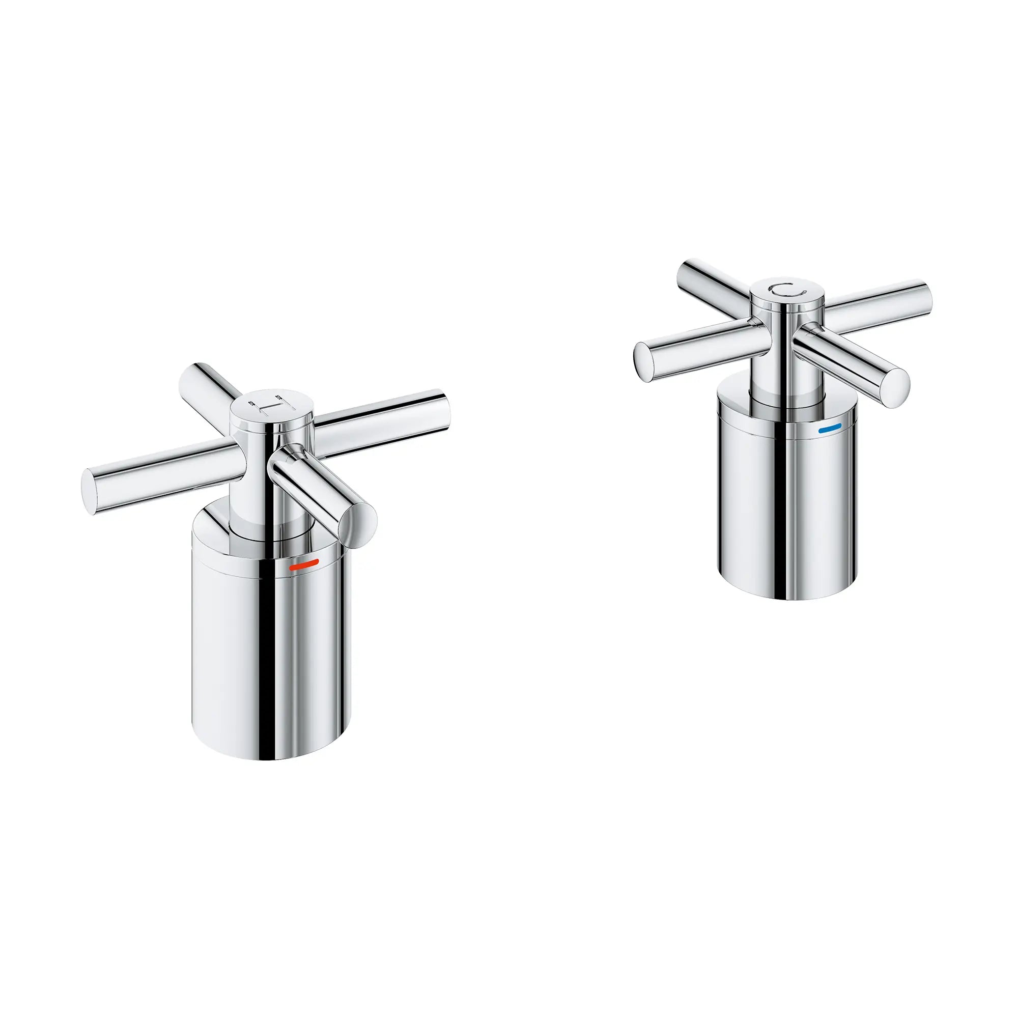 Atrio Cross Handles for Roman Tub Faucet (Pair) // GROHE STARLIGHT CHROME // 276127_Atrio_Silo-SpecSheet_14217000_0001_Feb2023_0_CDNwebp.webp