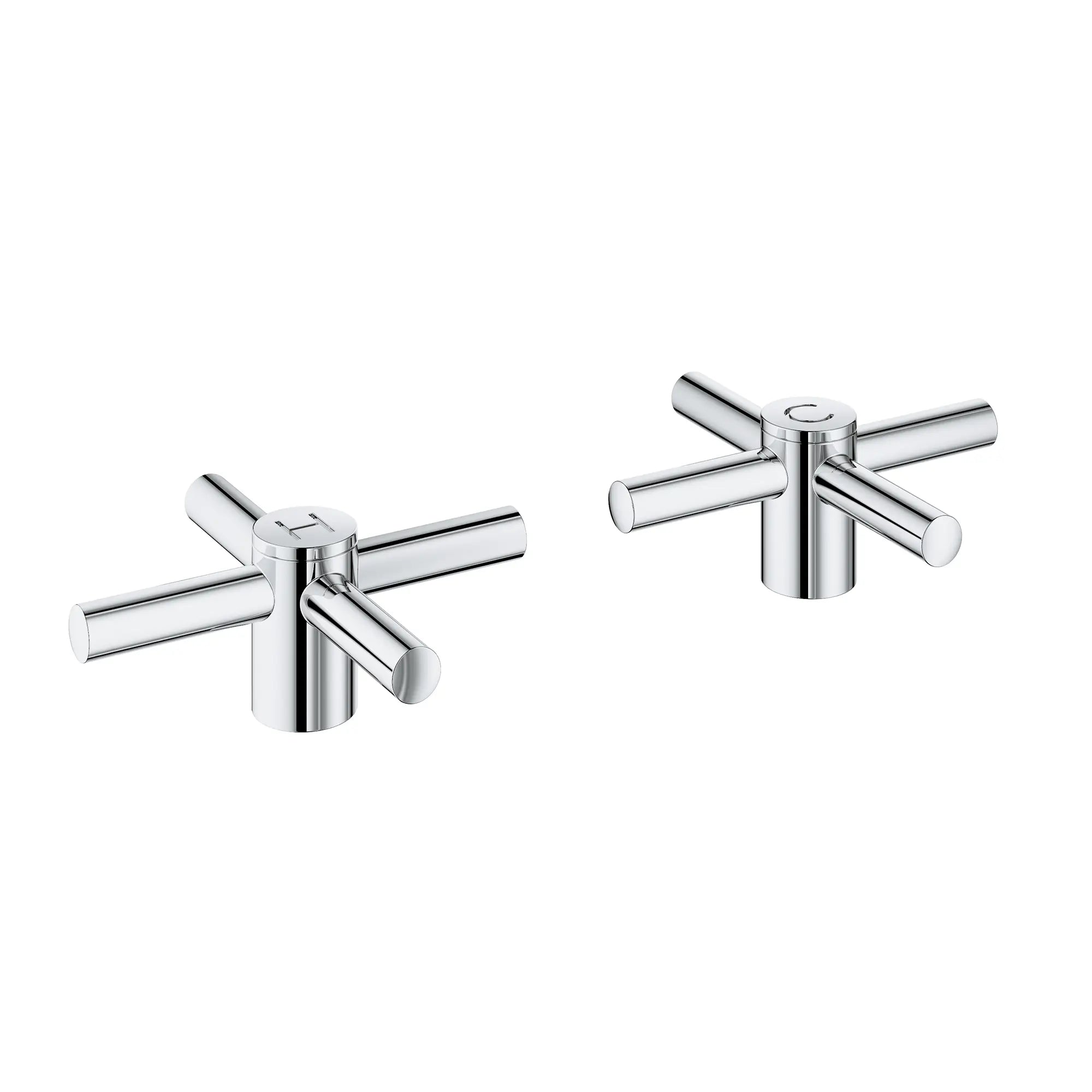 Atrio Cross Handles for Bathroom Sink Faucet (Pair) // GROHE STARLIGHT CHROME // 276131_Atrio_Silo-SpecSheet_14215000_0001_Feb2023_0_CDNwebp.webp