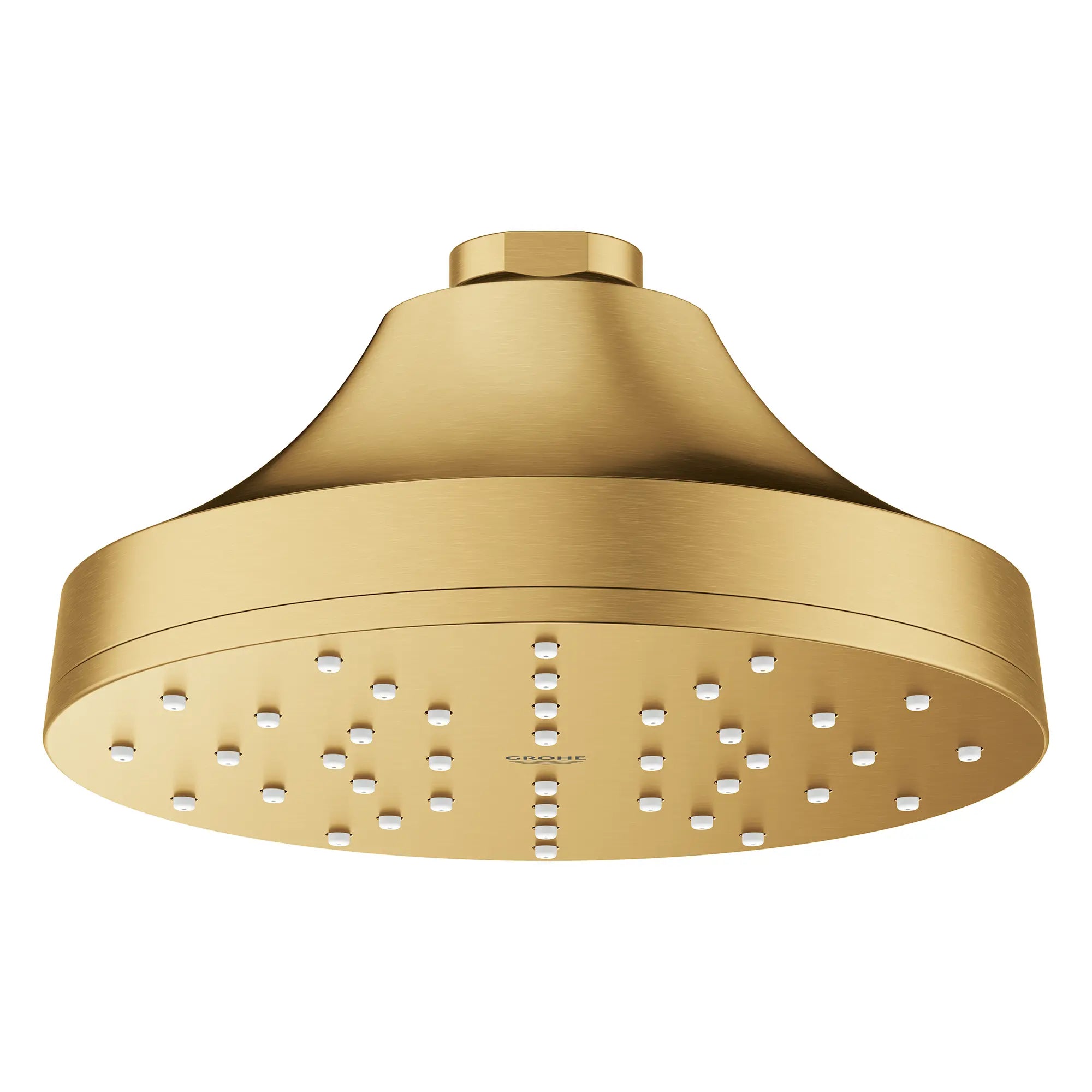 Euphoria 140 with AquaBooster Round Single Spray Shower Head 1.75 GPM (6.6L/min) // BRUSHED COOL SUNRISE // 278142_Aqua_Booster_SiloFront_111714GN00_0002_October2025_0_CDNwebp.webp