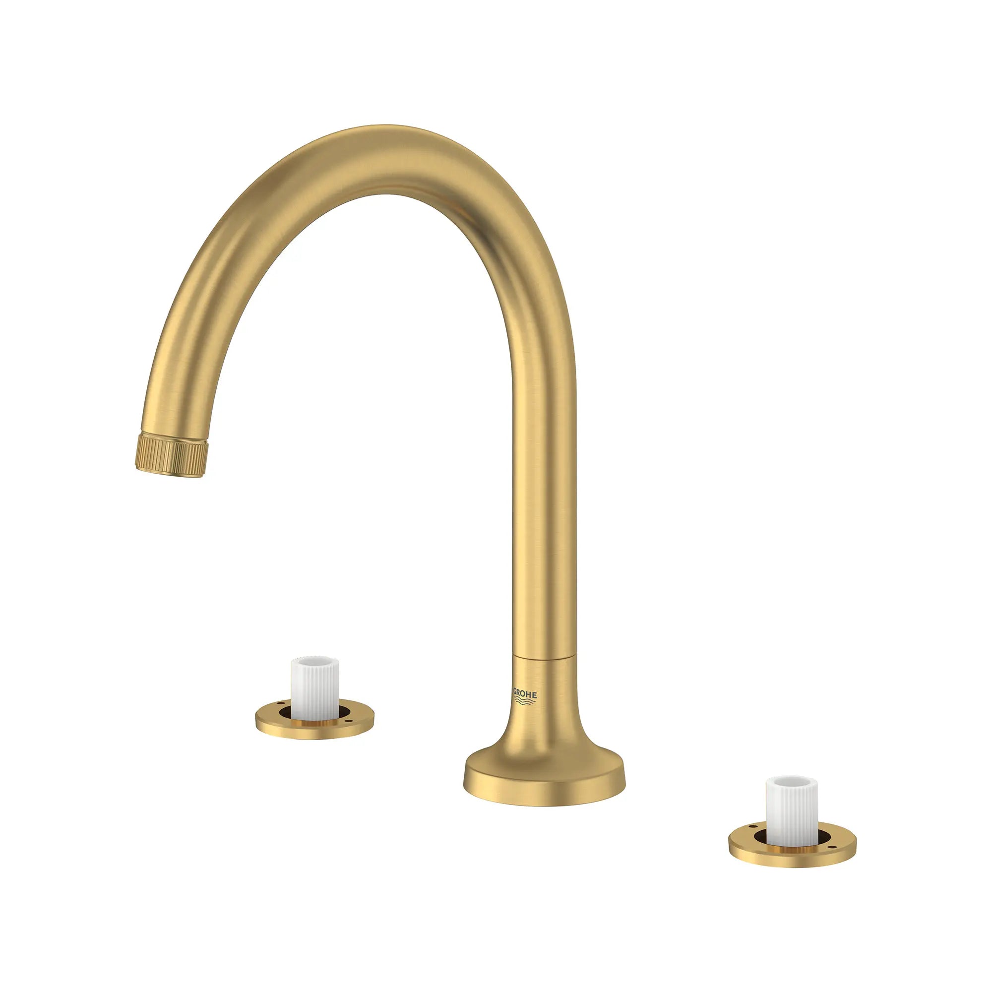 Listra 3-Hole Deck Mount Roman Tub Filler // BRUSHED COOL SUNRISE // 278398_Listra_SiloLeft_106261GN00_0001_SEPTEMBER2024_0_CDNwebp.webp