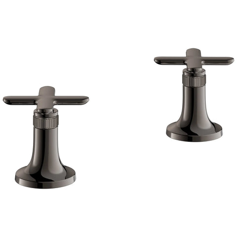 Listra Cross Handles for Bathroom Sink Faucet (Pair) - Hard Graphite