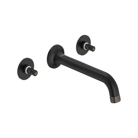 Listra Wall Mount Widespread Bathroom Faucet, 1.2gpm (4.5L/min) - Matte Black