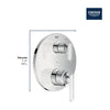 [106177GN00] Listra 2-Handle Pressure Balance Valve Trim with 2-Way Diverter with Cartridge - Brushed Cool Sunrise