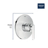 [1061760000] Listra Pressure Balance Valve Trim with Cartridge - GROHE StarLight Chrome
