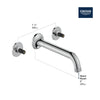 [106216GN00] Listra Wall Mount Widespread Bathroom Faucet, 1.2gpm (4.5L/min) - Brushed Cool Sunrise