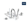 [106237GN00] Listra 4-Hole Single-Handle Deck Mount Roman Tub Faucet with 1.75 gpm (6.6L/min) Hand Shower - Brushed Cool Sunrise