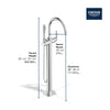 [1062560000] Listra Single-Handle Freestanding Tub Faucet with 1.75 gpm (6.6L/min) Hand Shower - GROHE StarLight Chrome