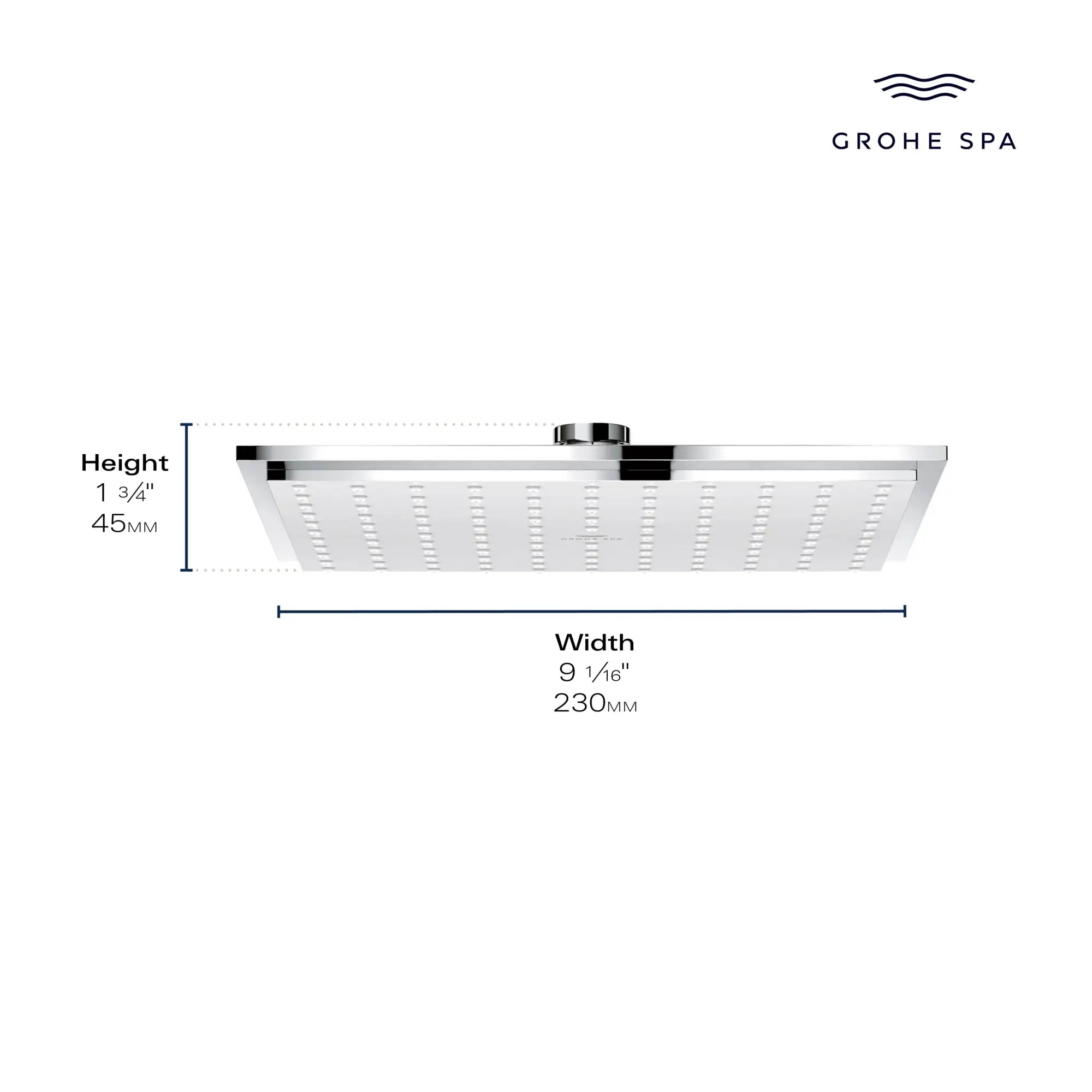 Rainshower Allure 230 Shower Head, 9" - 1 Spray, 1.75 GPM (6.6 L/min) // GROHE STARLIGHT CHROME // 278769_Rainshower_Showerhead_26868_26877_0001_NOV2025_0_CDNwebp.webp
