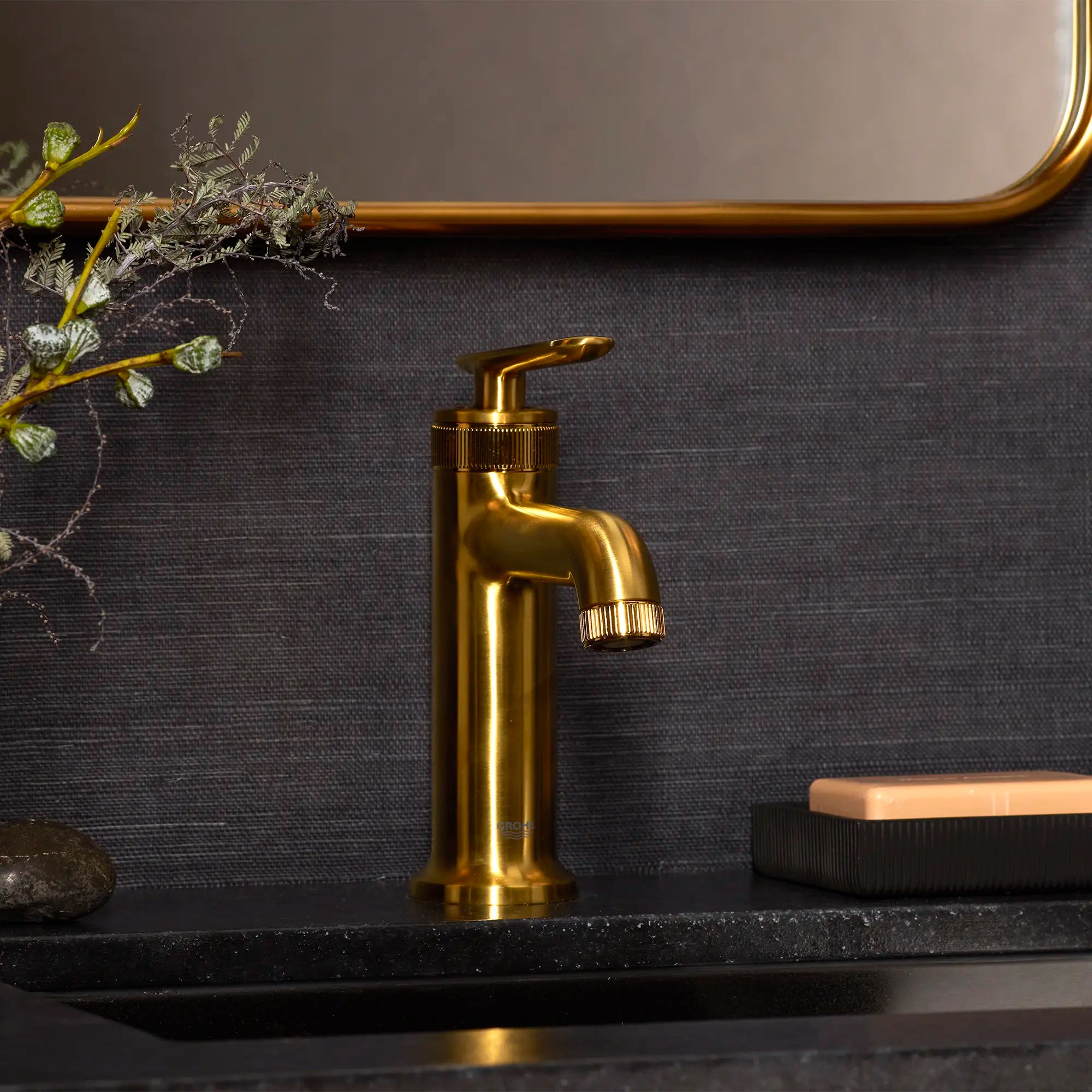 Listra Single Hole Single-Handle M-Size Bathroom Faucet, 1.2 gpm (4.5L/min) // BRUSHED COOL SUNRISE // 278880_Listra_EnvironmentCloseUp_106222GN00_0001_November2025_0_CDNwebp.webp