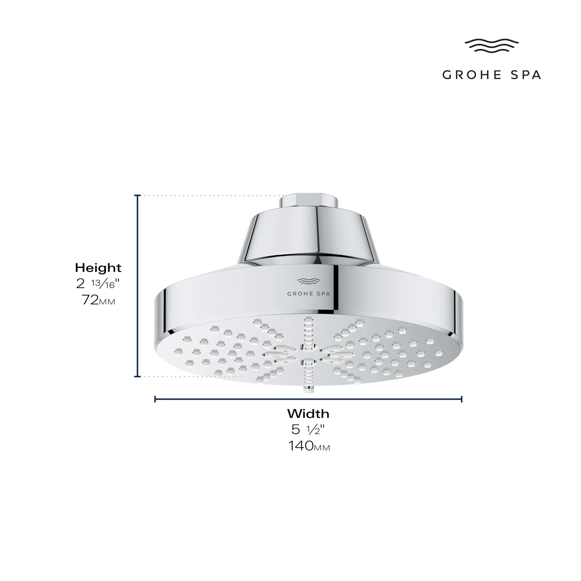 Rainshower Aqua 140 Multi Spray 5 1/2" Shower Head with Aqua Booster 1.75 GPM (6.6 L/min) // HARD GRAPHITE // 281418_AquaBooster_Infographic_111611_111659_0001_JAN2026_0_CDNwebp.webp