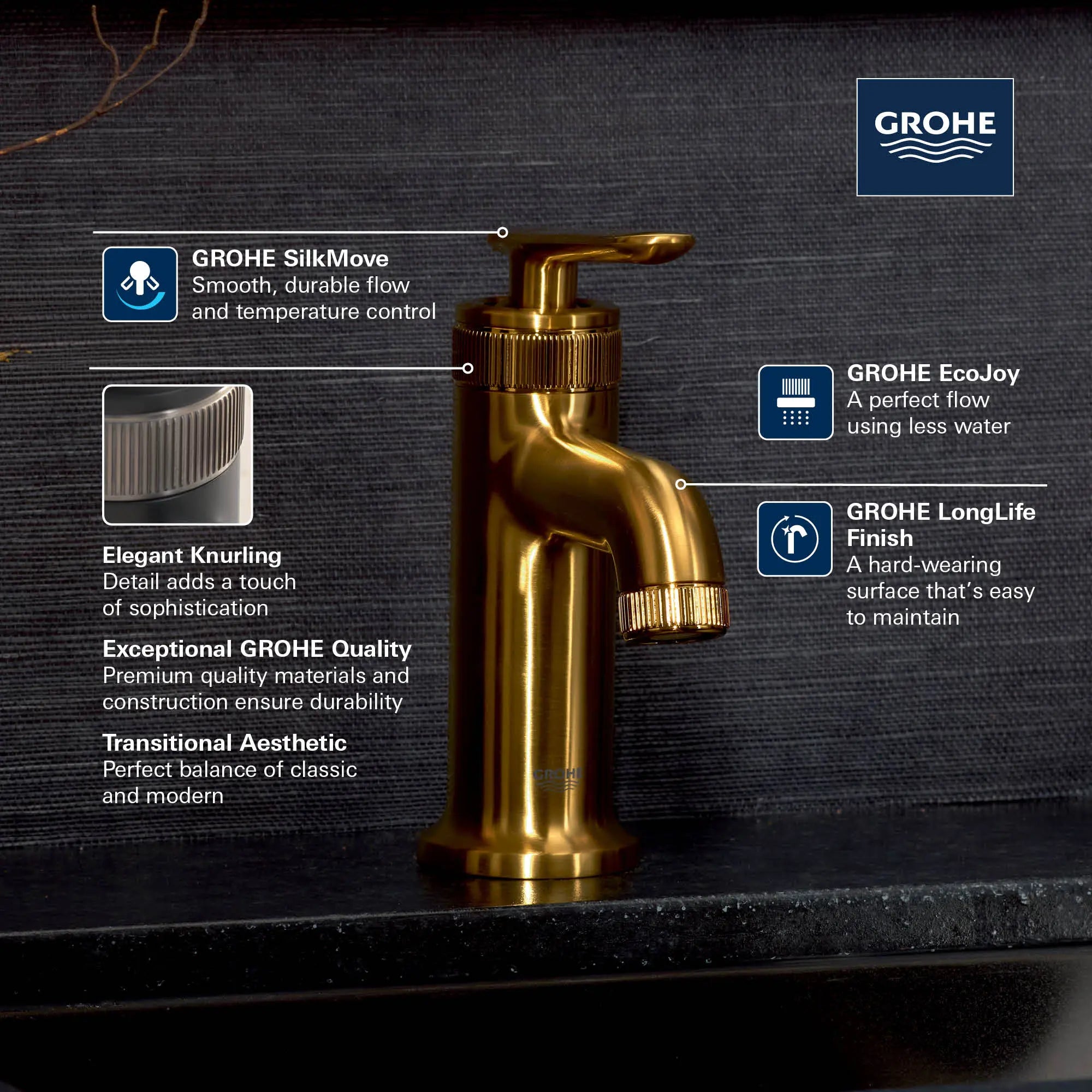 Listra Single Hole Single-Handle S-Size Bathroom Faucet, 1.2 gpm (4.5L/min) // HARD GRAPHITE // 281856_Listra_Infographic_1062150_0001_FEB2026_0_CDNwebp.webp