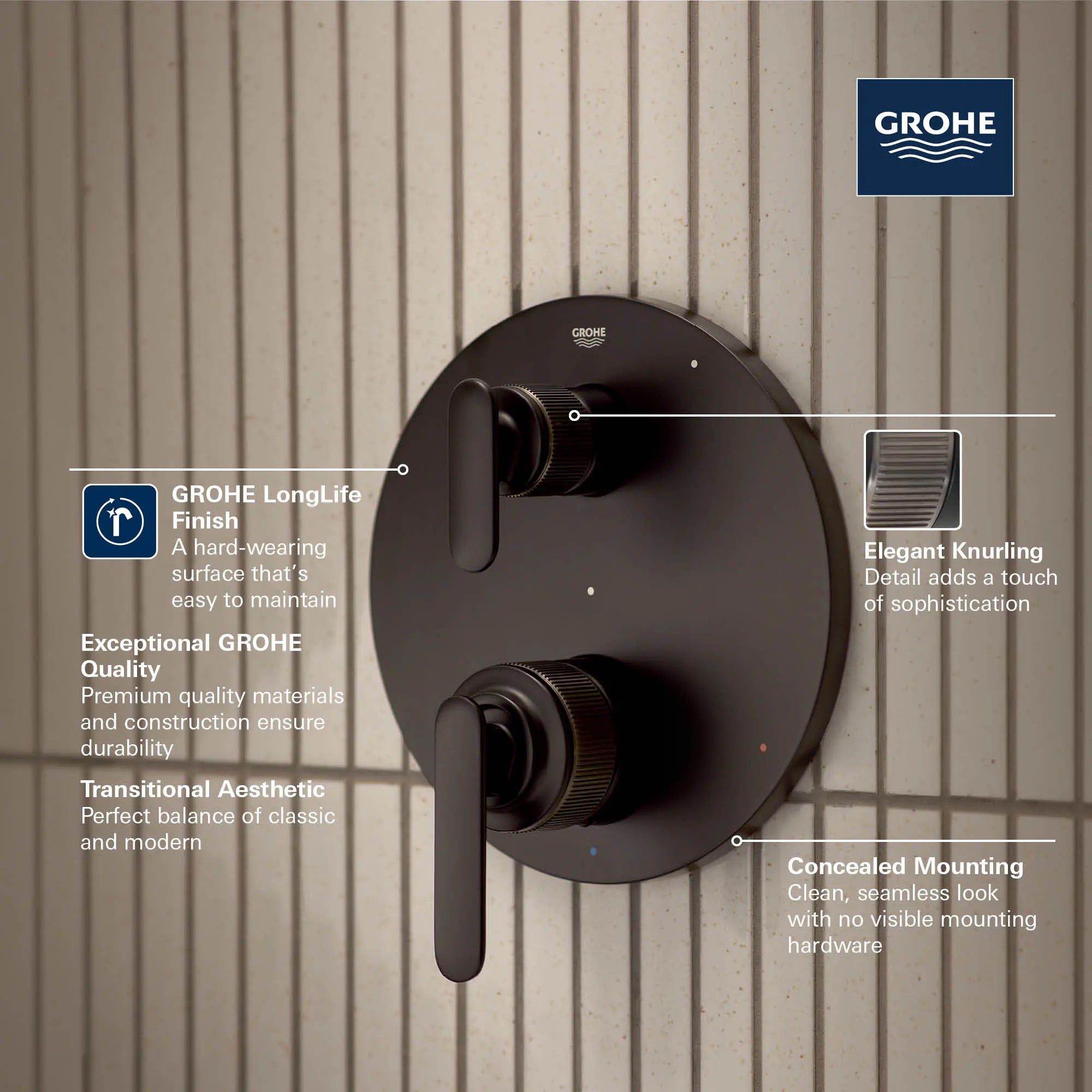 Listra 2-Handle Pressure Balance Valve Trim with 3-Way Diverter with Cartridge // GROHE STARLIGHT CHROME // 281864_Listra_Infographic_1062350_0001_FEB2026_0_CDNwebp.webp