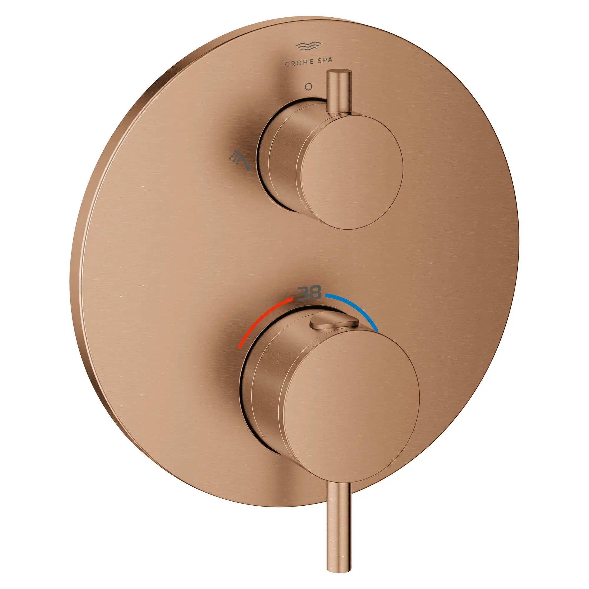Atrio Single Function 2-Handle Thermostatic Valve Trim // BRUSHED WARM SUNSET // 282196_Atrio_SiloRight_24360DL0_0001_March2026_0_CDNwebp.webp