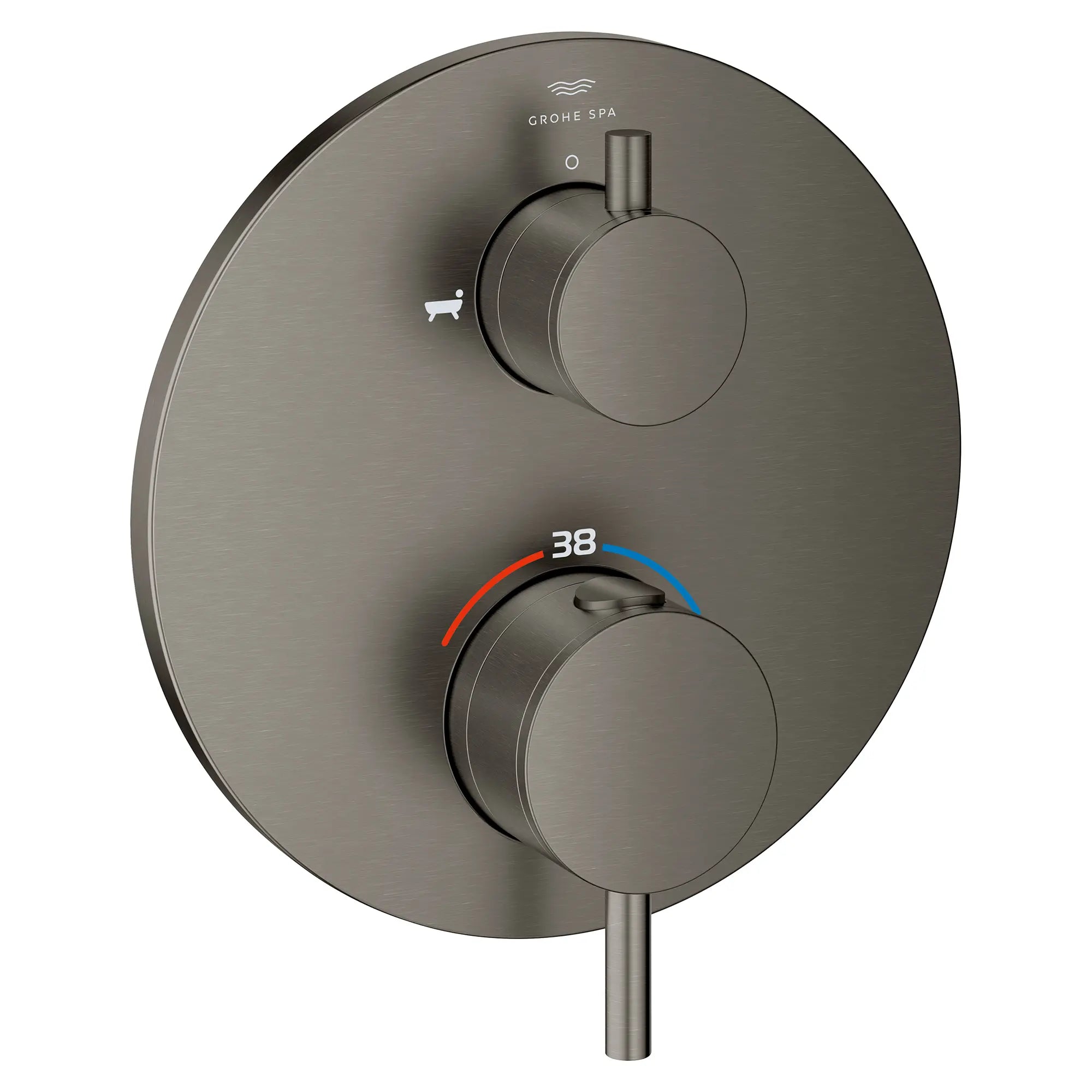 Dual Function 2-Handle Thermostatic Valve Trim // BRUSHED HARD GRAPHITE // 282197_Atrio_SiloRight_24361AL0_0001_March2026_0_CDNwebp.webp