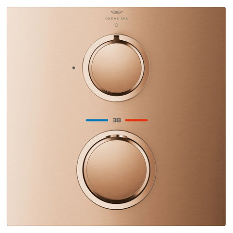 Single Function 2-Handle Thermostatic Valve Trim - Brushed Warm Sunset
