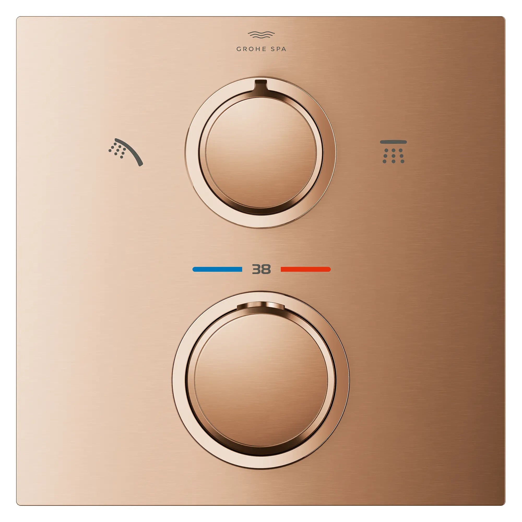 Dual Function 2-Handle Thermostatic Valve Trim // BRUSHED WARM SUNSET // 282202_Allure_SiloFront_29178DL1_0001_March2026_0_CDNwebp.webp