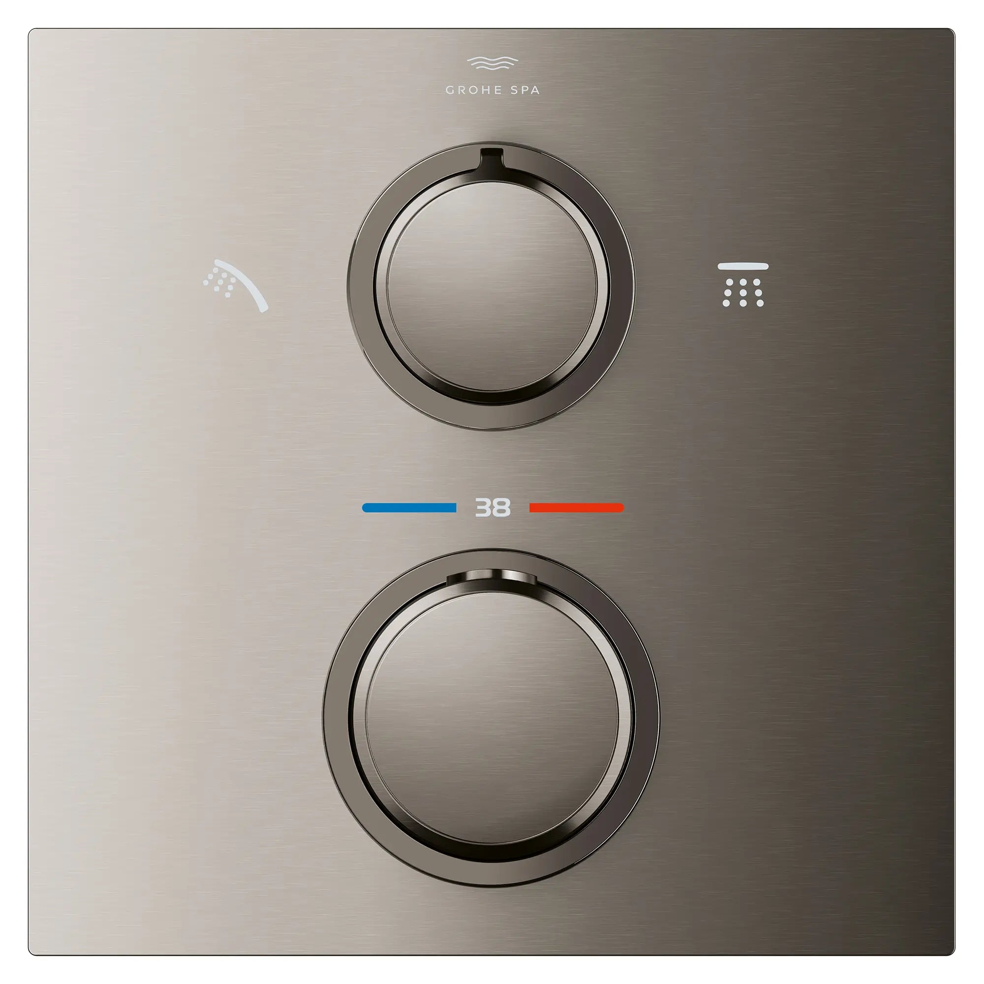 Dual Function 2-Handle Thermostatic Valve Trim // BRUSHED HARD GRAPHITE // 282203_Allure_SiloFront_29178AL1_0001_March2026_0_CDNwebp.webp