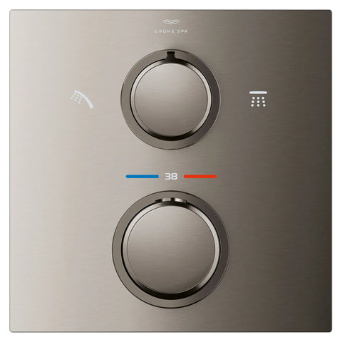 Dual Function 2-Handle Thermostatic Valve Trim - Brushed Hard Graphite